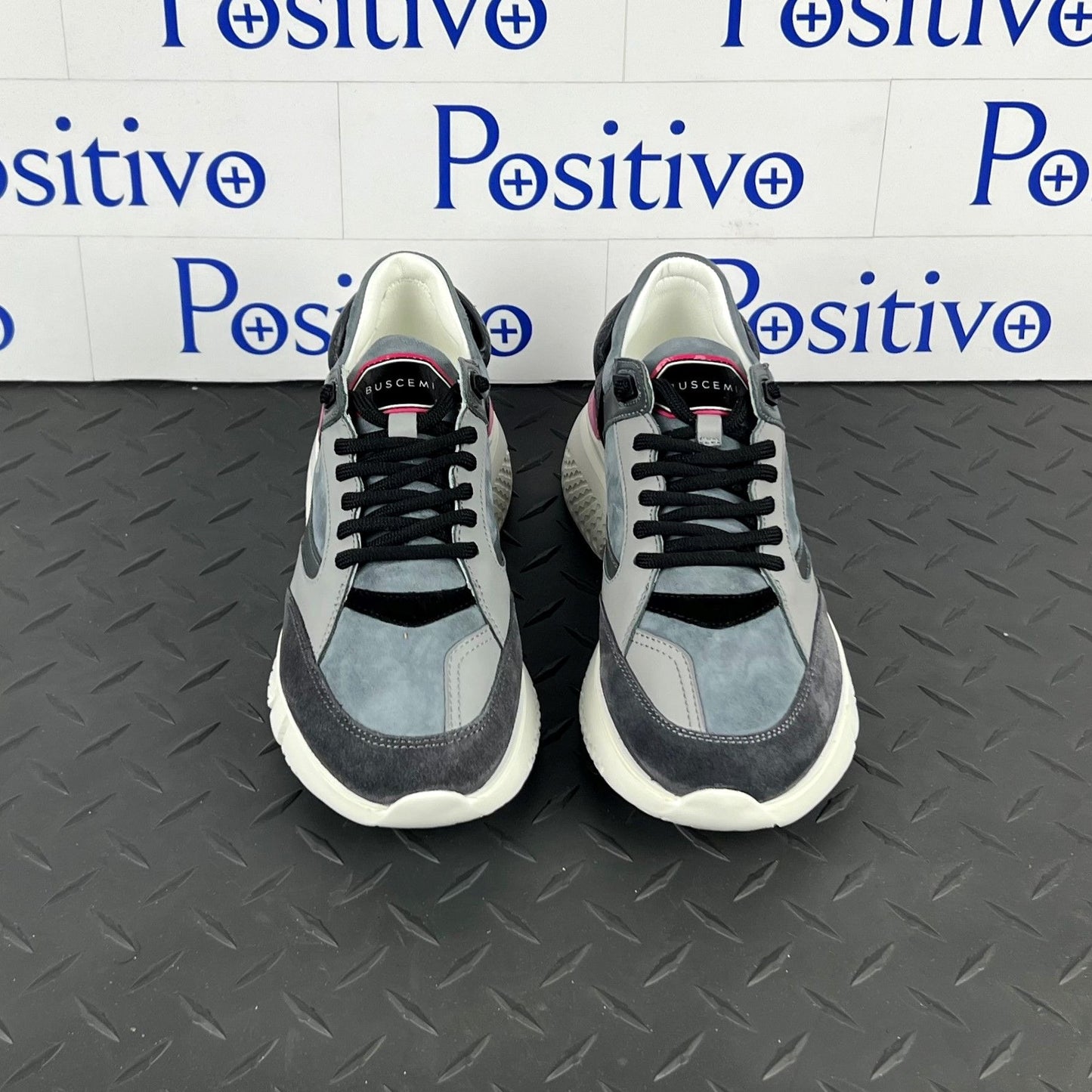 Buscemi Womens Veloce Dark Grey Leather Sneakers SAMPLE | Positivo Clothing