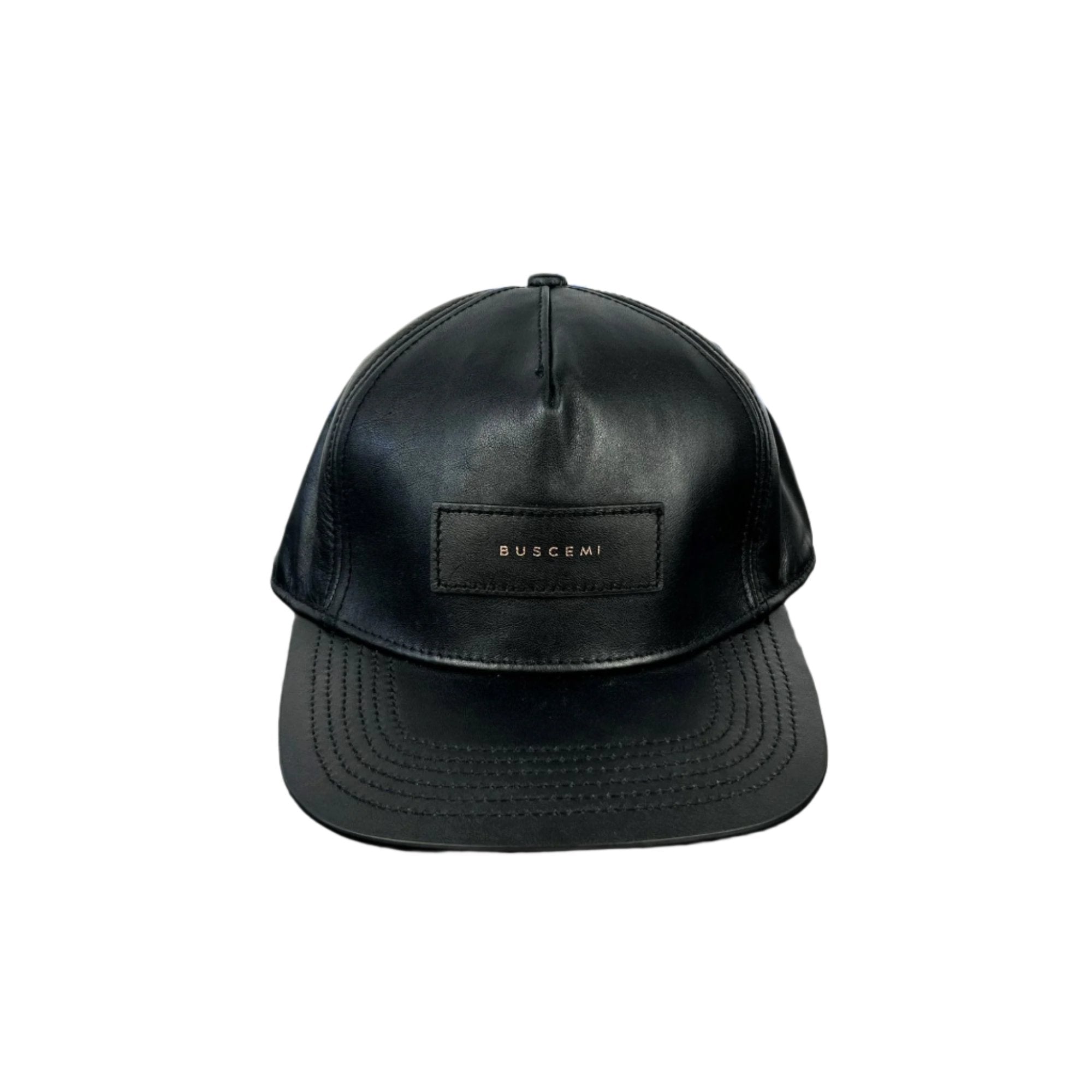 Buscemi Postback Black Smooth Cow Leather Hat SAMPLE | Positivo Clothing