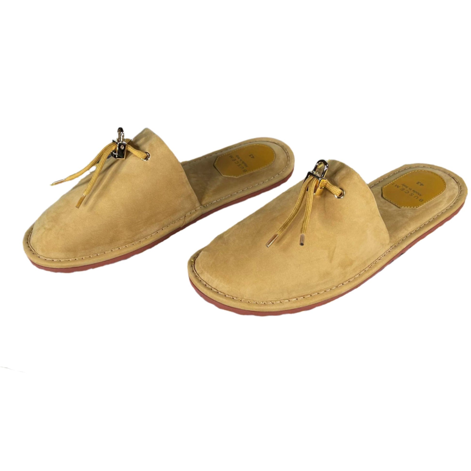 Buscemi Greenwich Wheat Gum Leather Slippers | Positivo Clothing