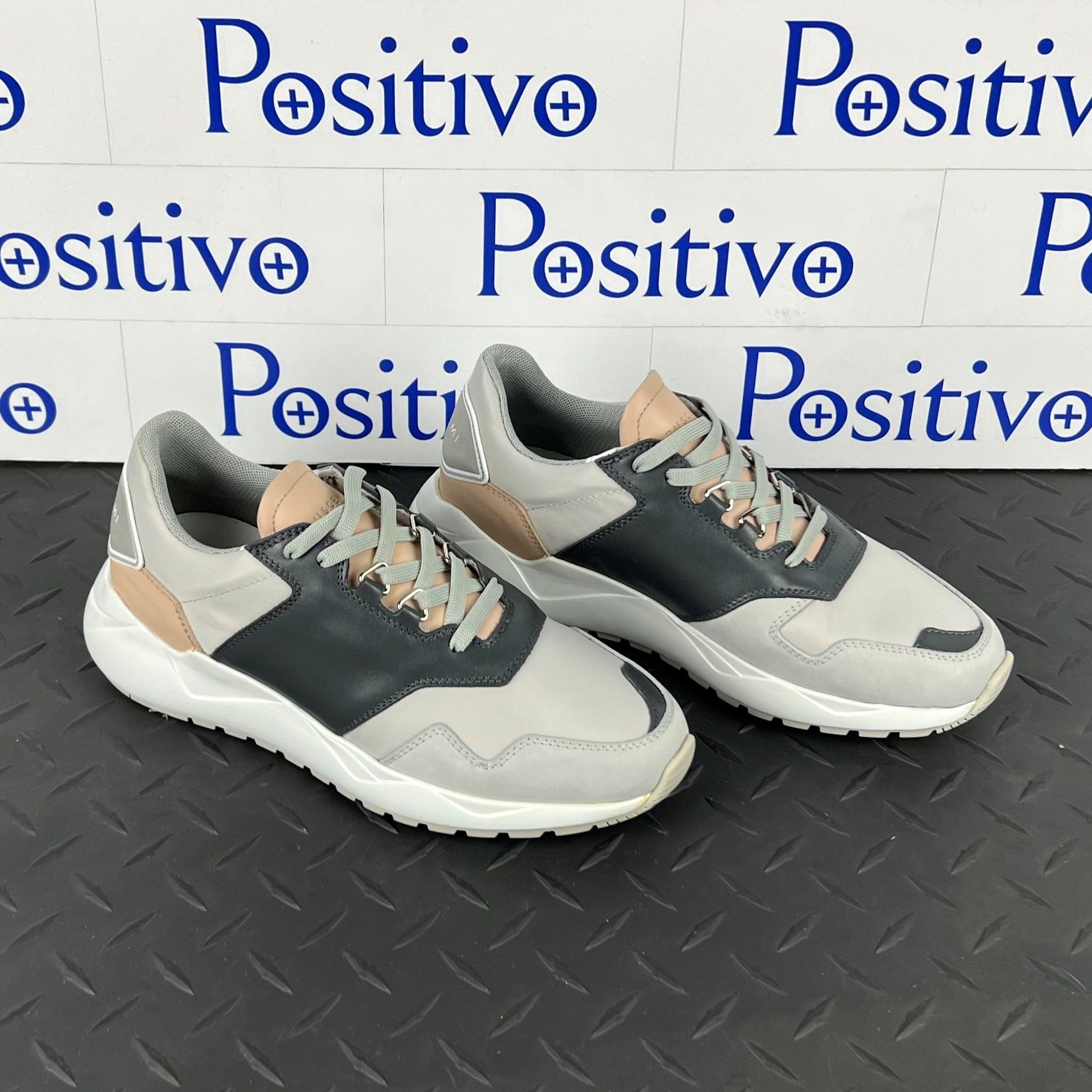 Buscemi Womens Ventura Grey/Pink Leather Sneakers SAMPLE | Positivo Clothing