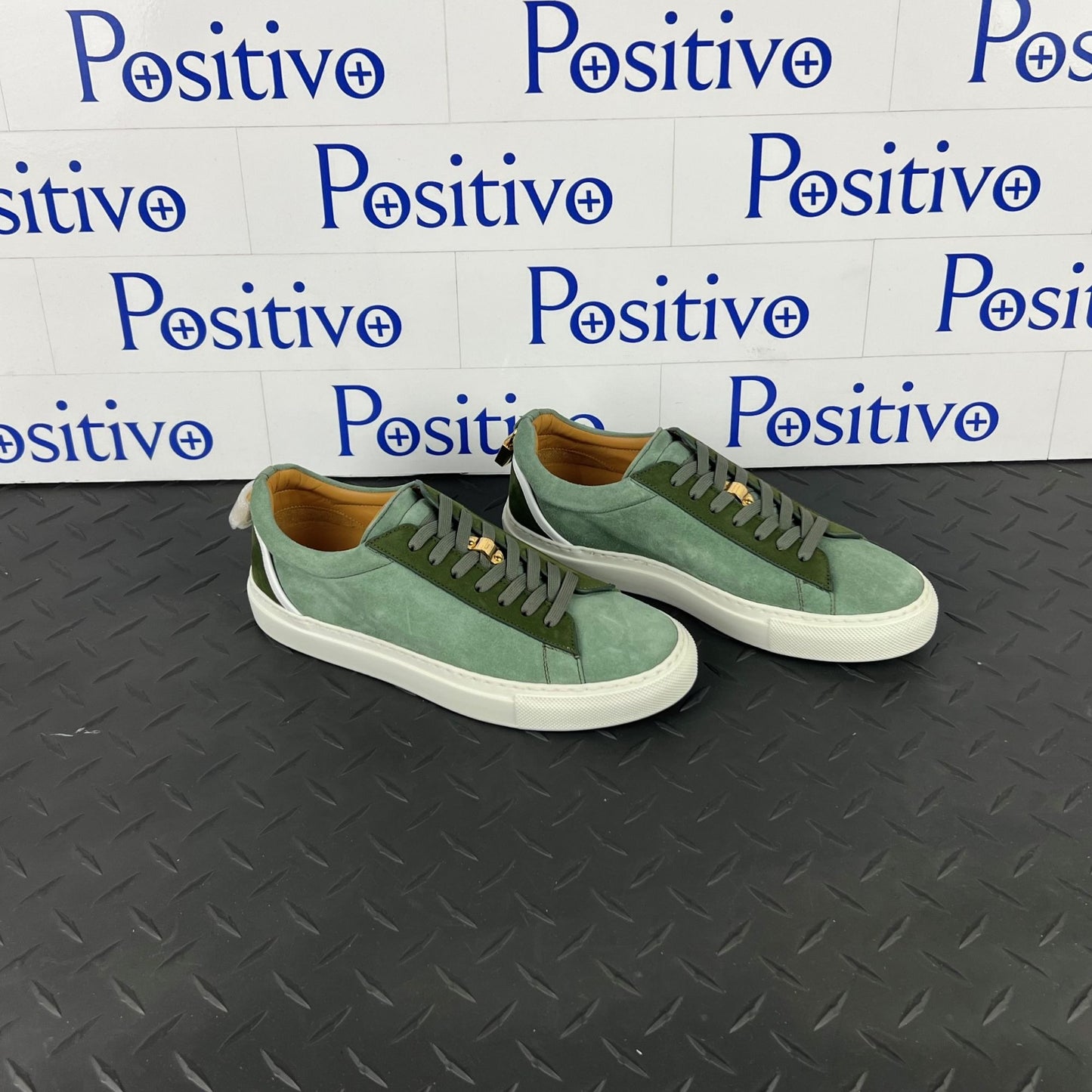 Buscemi Womens Tennis Lock Militare Leather Sneakers SAMPLE | Positivo Clothing