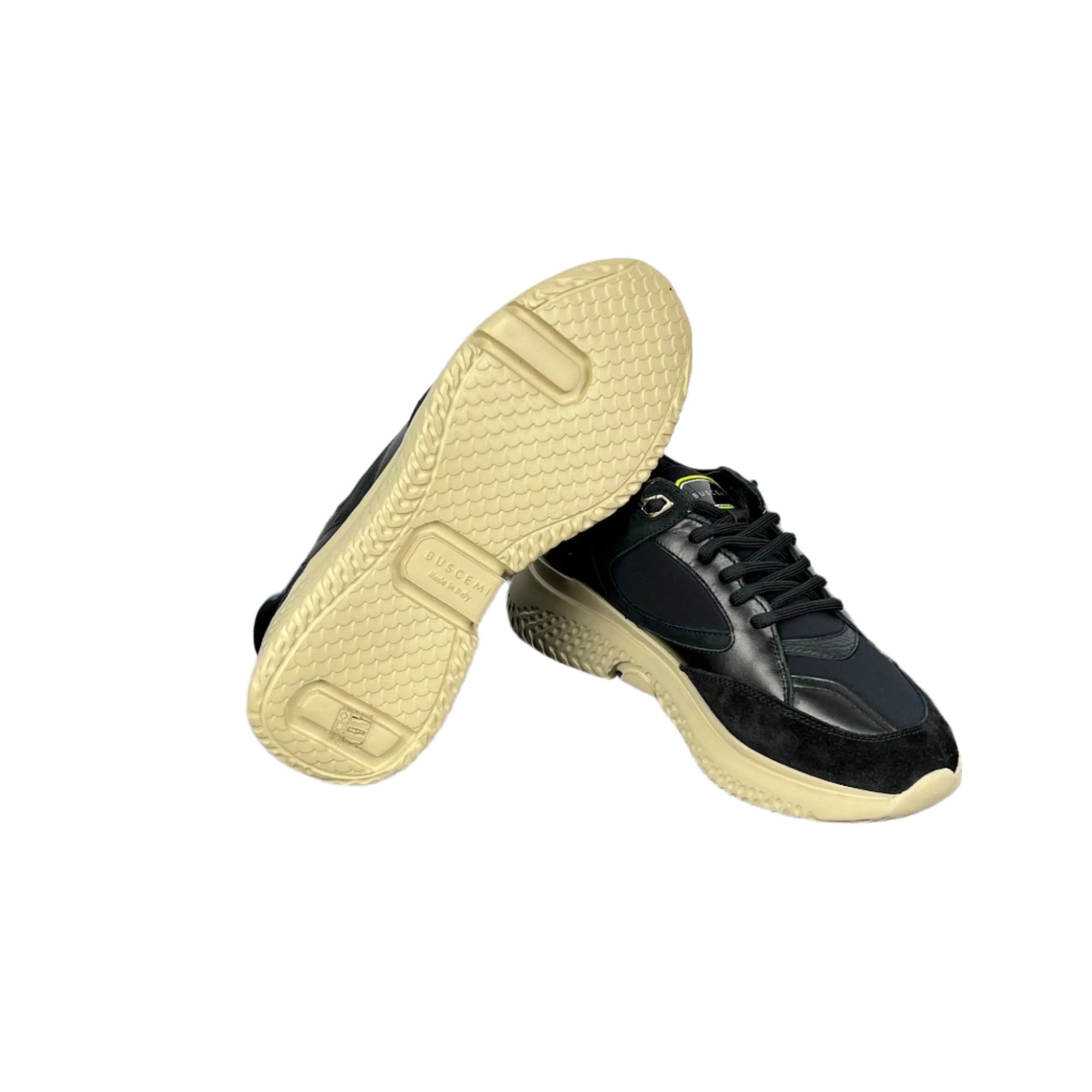 Buscemi Mens Veloce Mix Black Suede/Neoprene Sneakers | Positivo Clothing