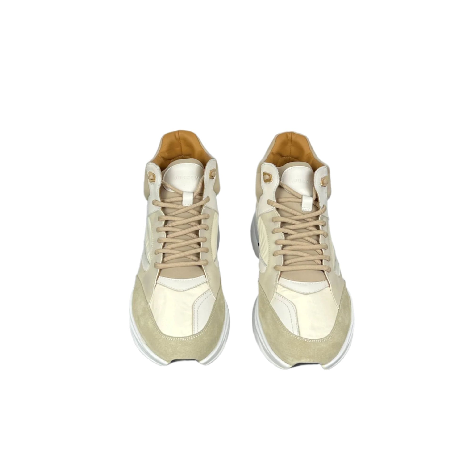 Buscemi Mens Veloce Mix Materials Off White Leather Sneakers | Positivo Clothing