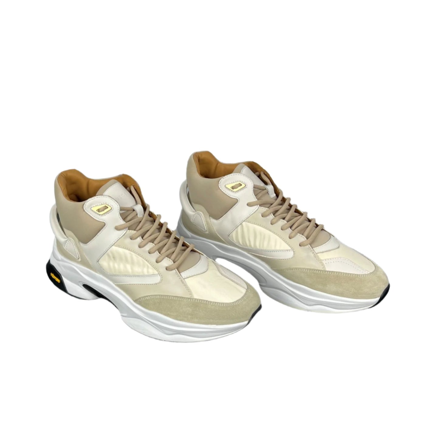 Buscemi Mens Veloce Mix Materials Off White Leather Sneakers | Positivo Clothing