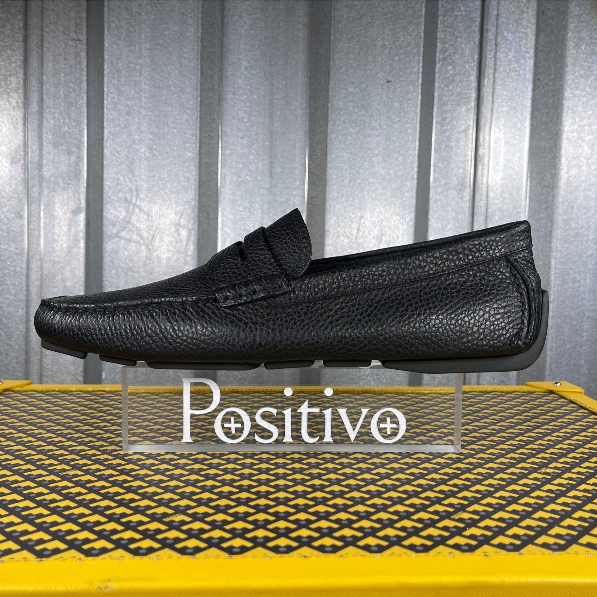 Bally Warno Black Leather Drivers | Positivo Clothing