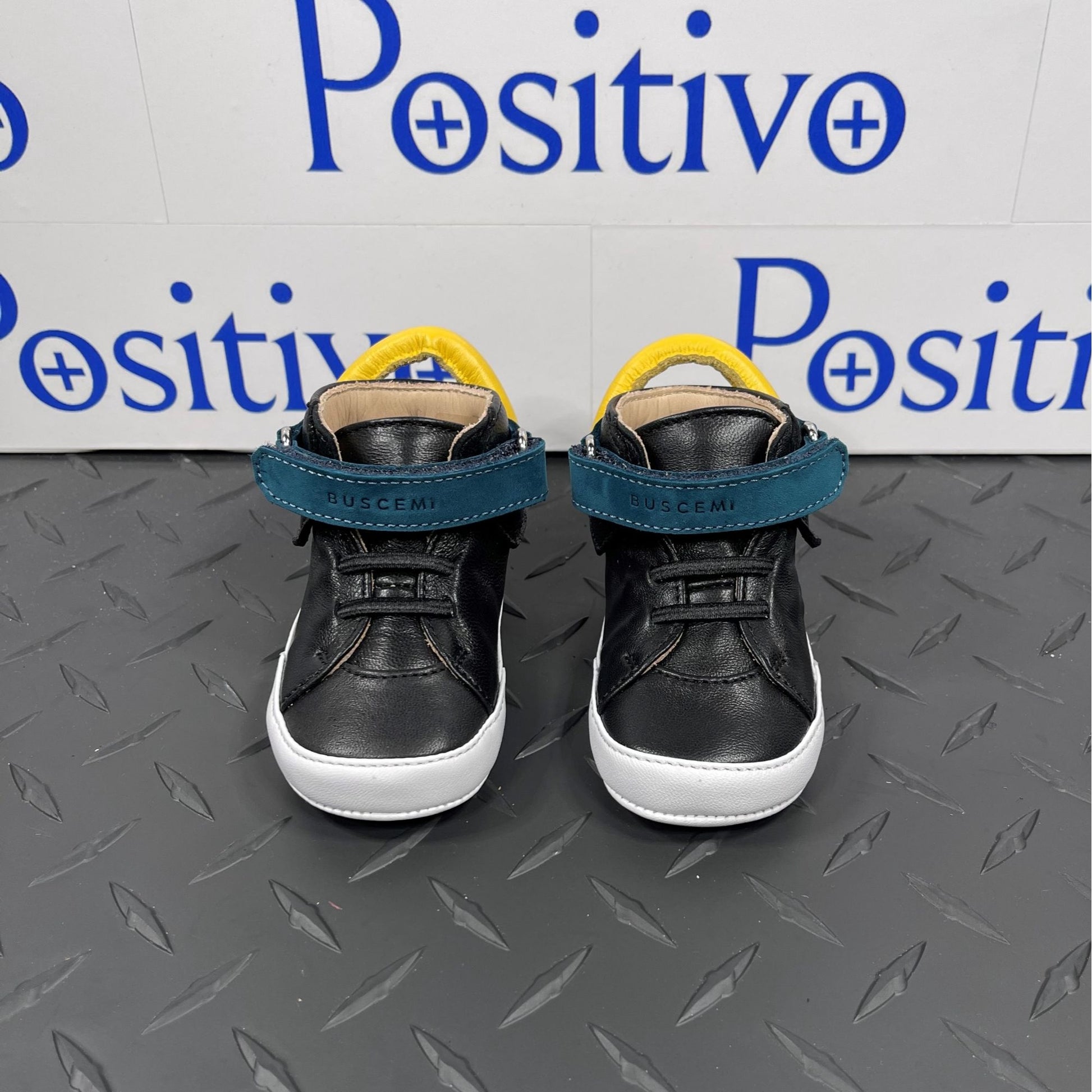 Buscemi 100MM Baby Black Trio Leather Sneakers | Positivo Clothing