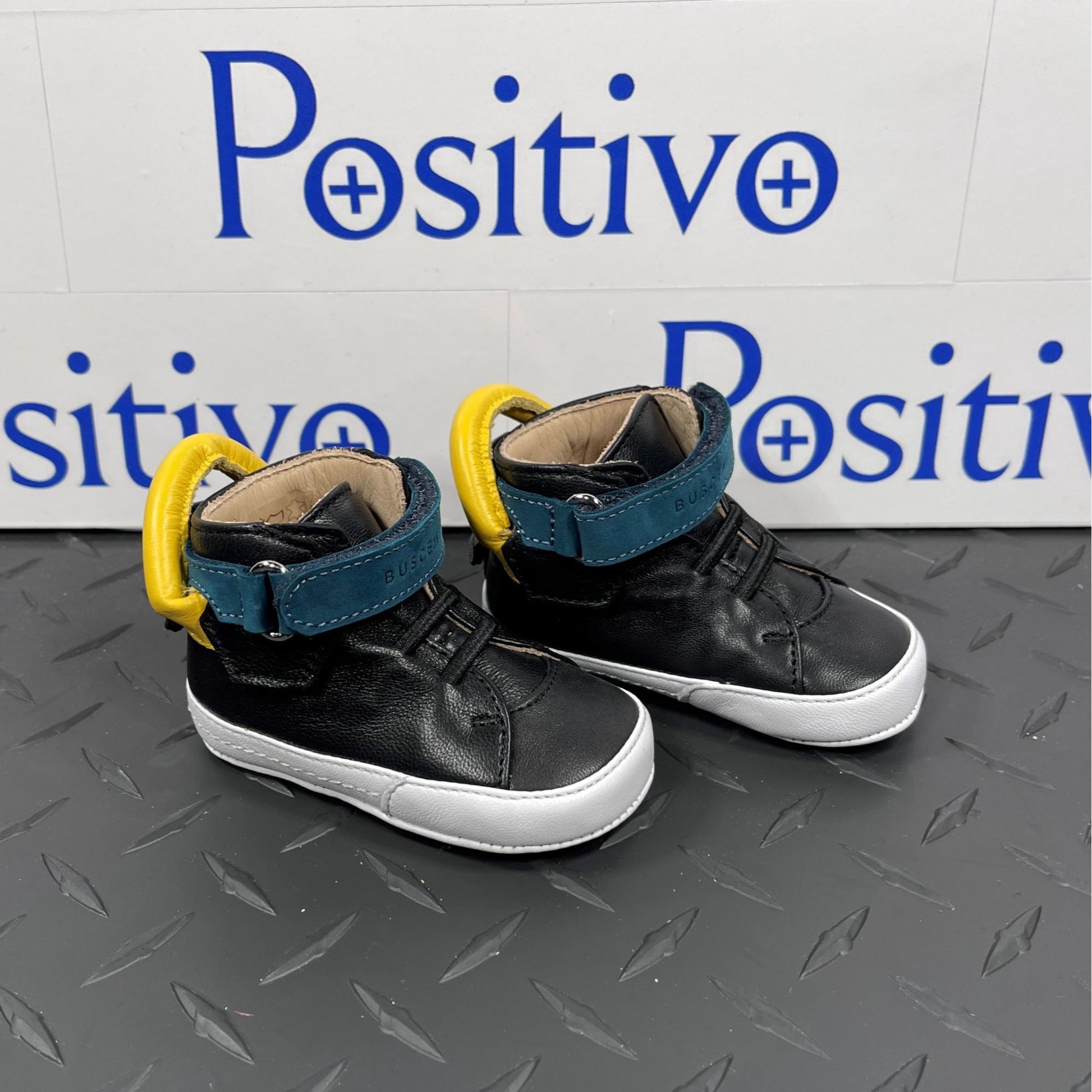 Buscemi 100MM Baby Black Trio Leather Sneakers | Positivo Clothing