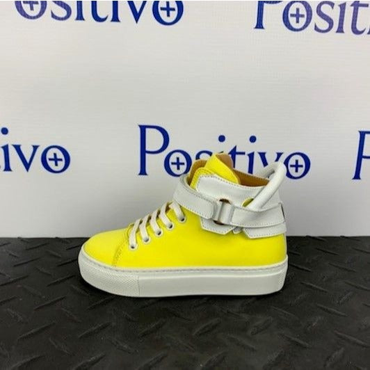 Buscemi 100MM Kid Licra Yellow Leather Sneakers | Positivo Clothing