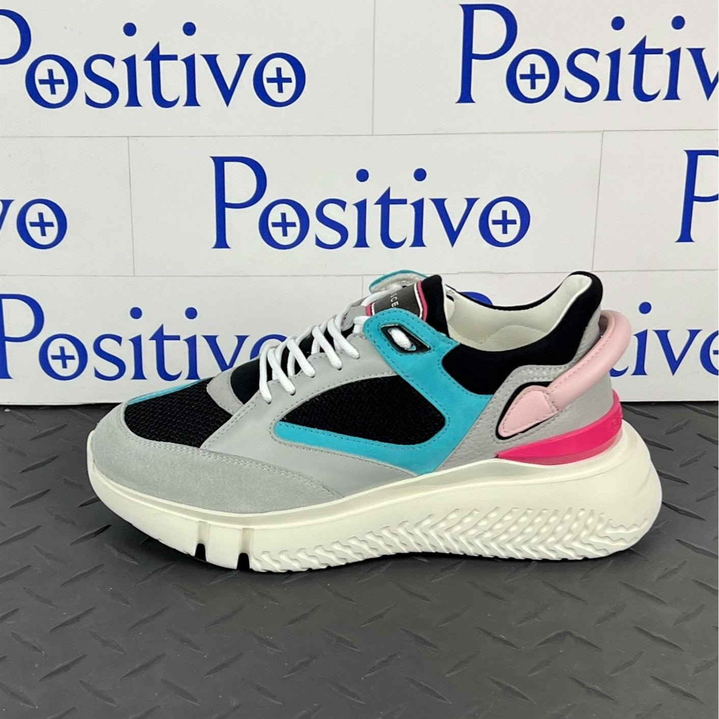 Buscemi Womens Veloce Grey Trio Leather Sneakers SAMPLE | Positivo Clothing