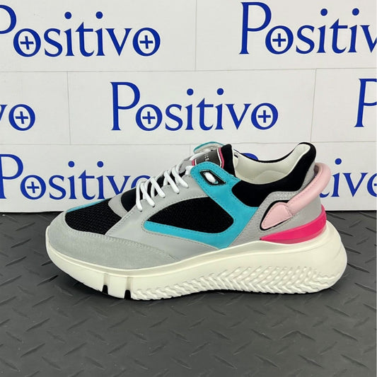 Buscemi Womens Veloce Grey Trio Leather Sneakers SAMPLE | Positivo Clothing