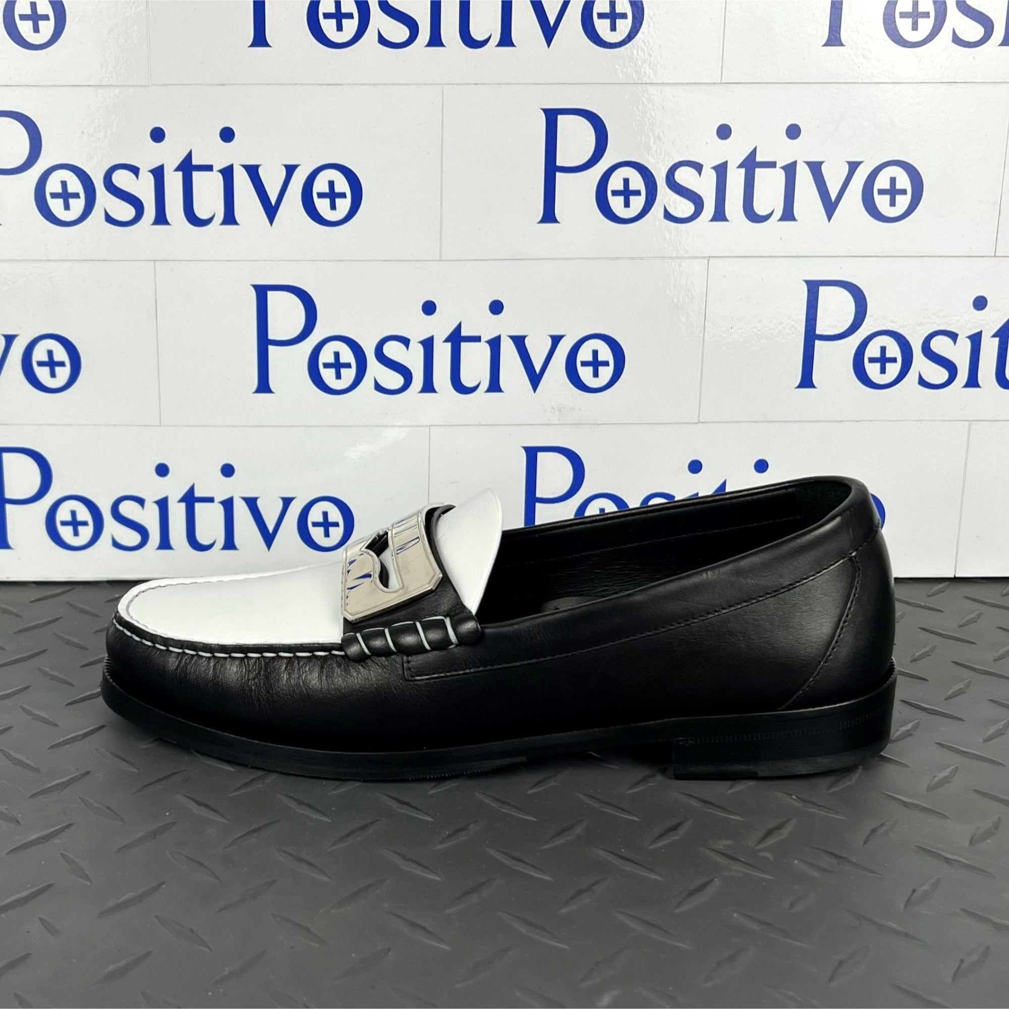 Buscemi Mens Town Loafer Black/White Leather Loafers | Positivo Clothing
