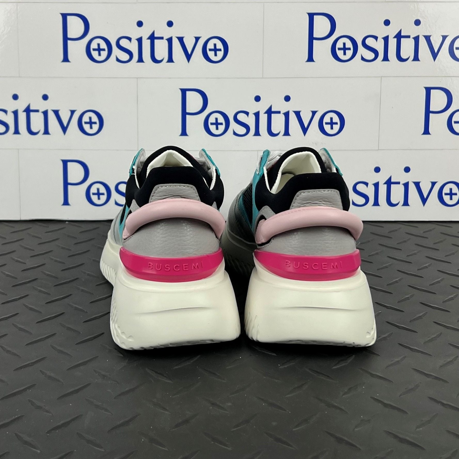 Buscemi Womens Veloce Grey Trio Leather Sneakers SAMPLE | Positivo Clothing