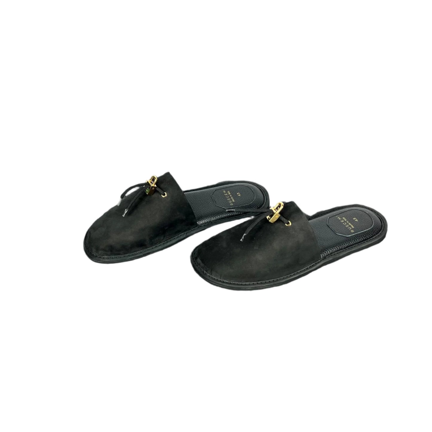 Buscemi Greenwich Black Nabuk Slippers | Positivo Clothing