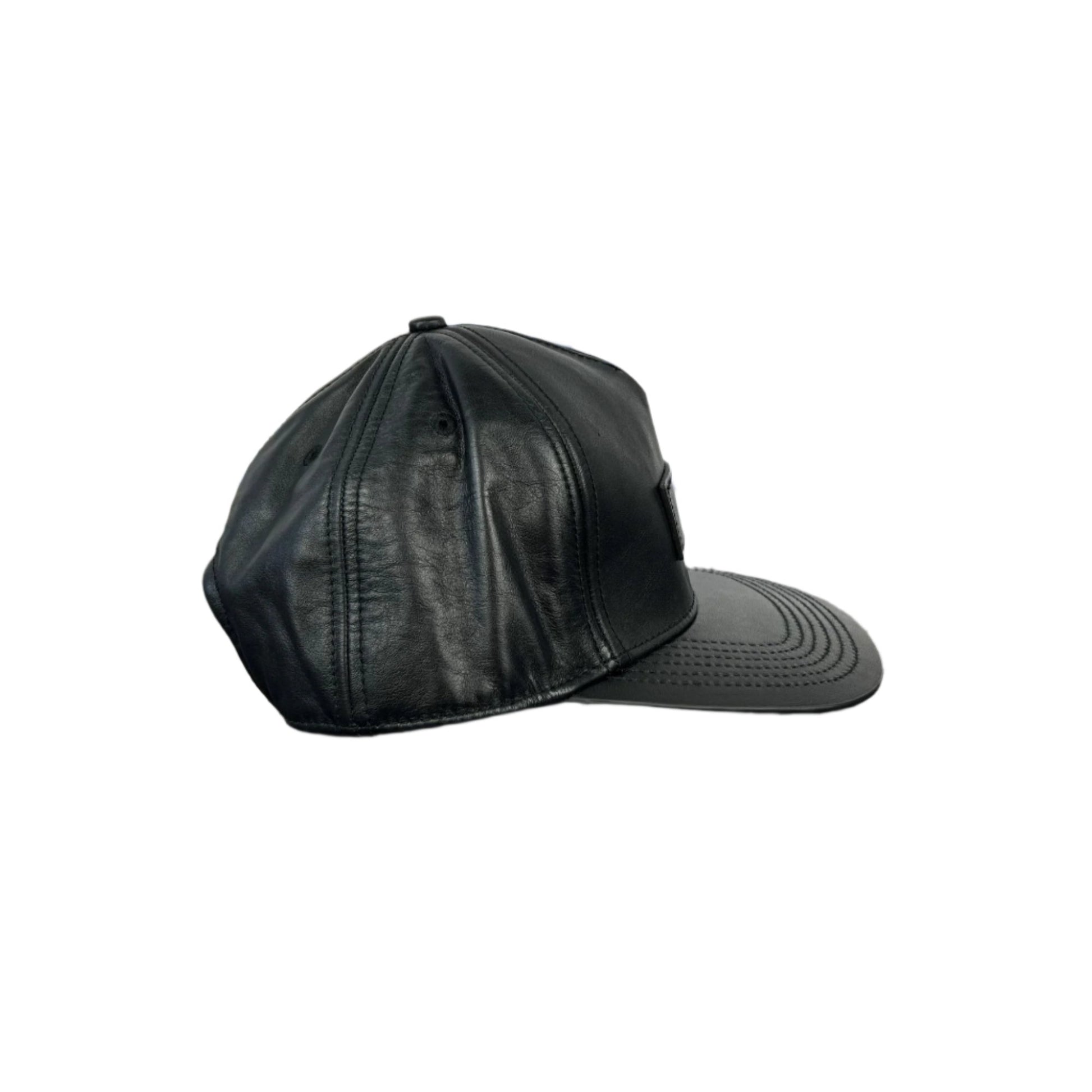 Buscemi Postback Black Smooth Cow Leather Hat SAMPLE | Positivo Clothing