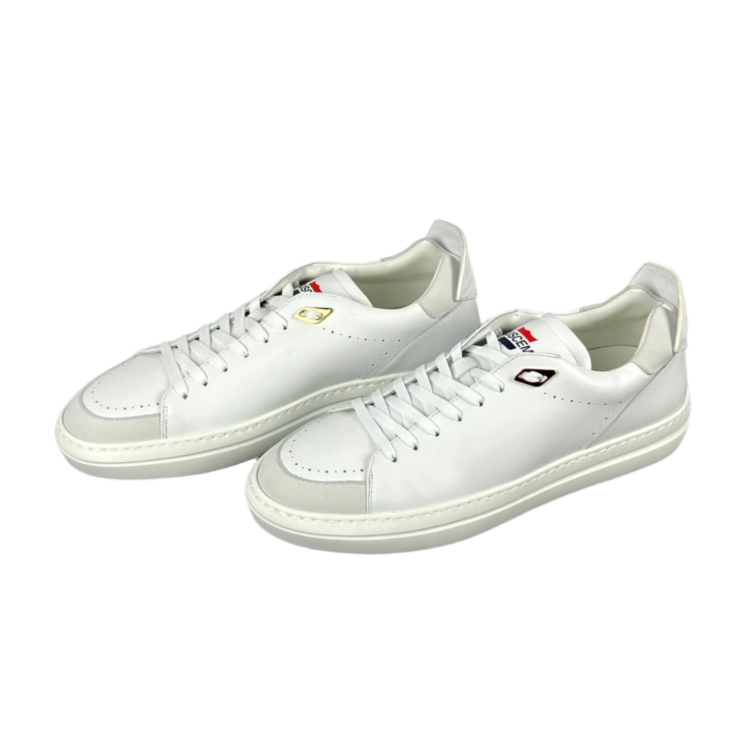 Buscemi Mens Uno Sport White Leather Sneakers SAMPLE | Positivo Clothing