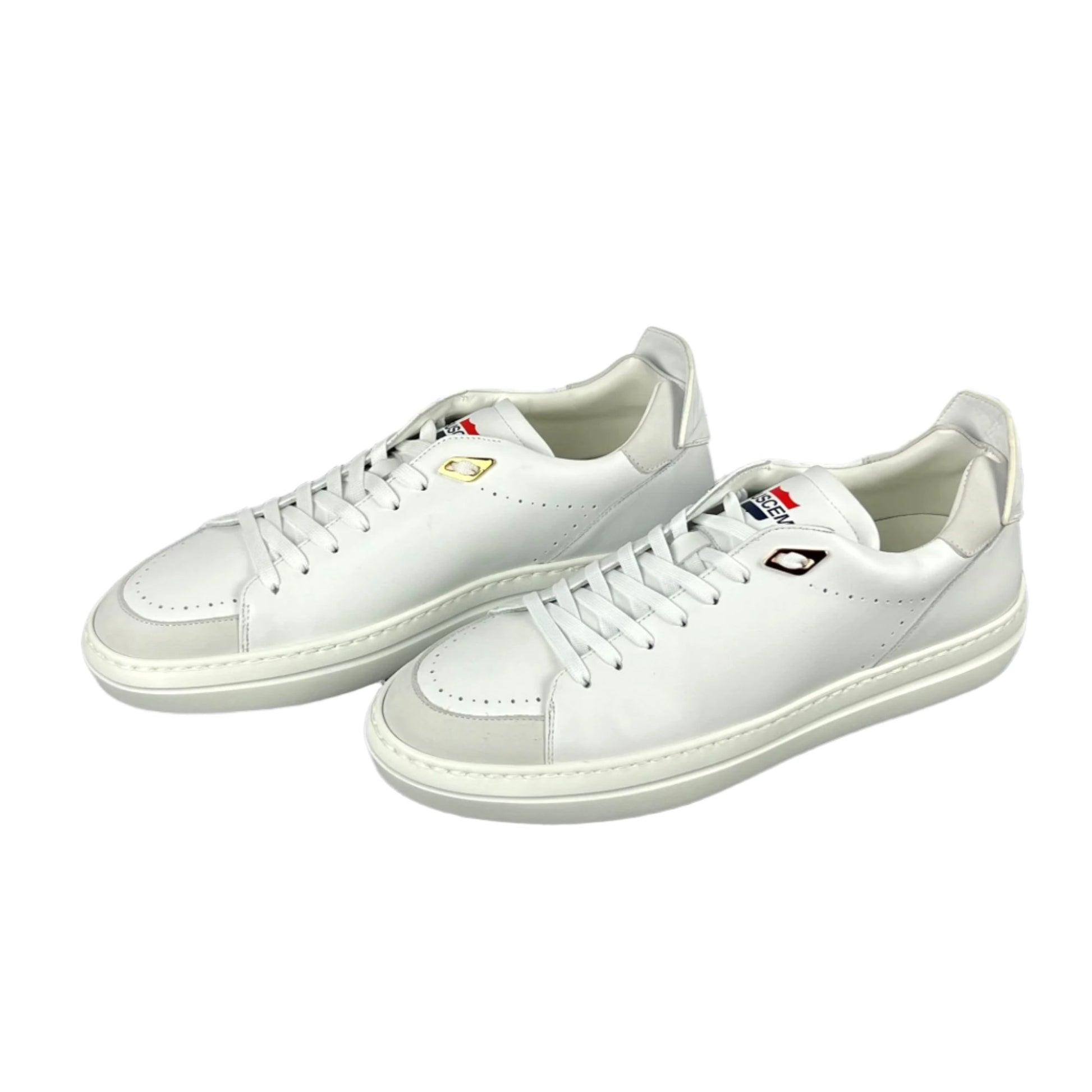 Buscemi Mens Uno Sport White Leather Sneakers SAMPLE | Positivo Clothing