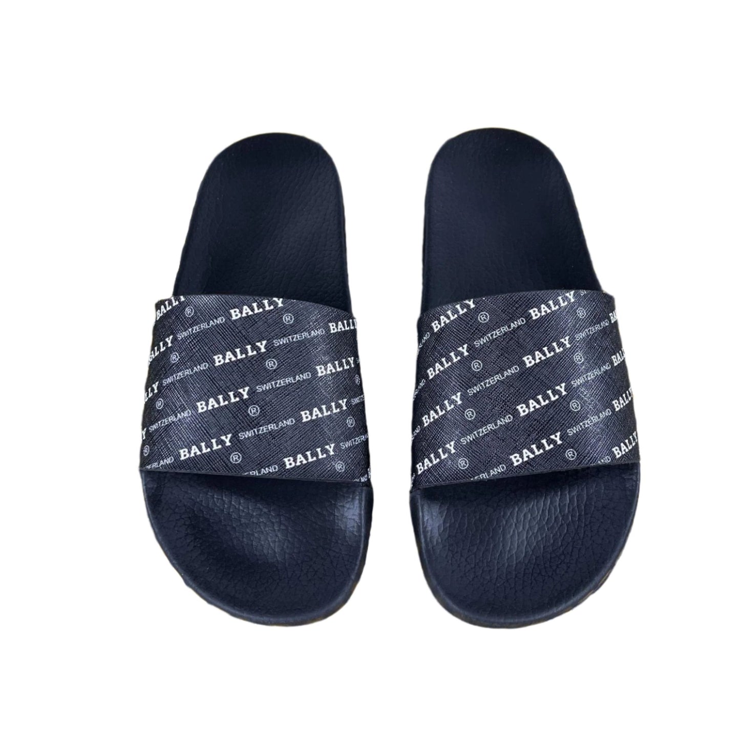 Bally Slanter Black/White Rubber Slides | Positivo Clothing