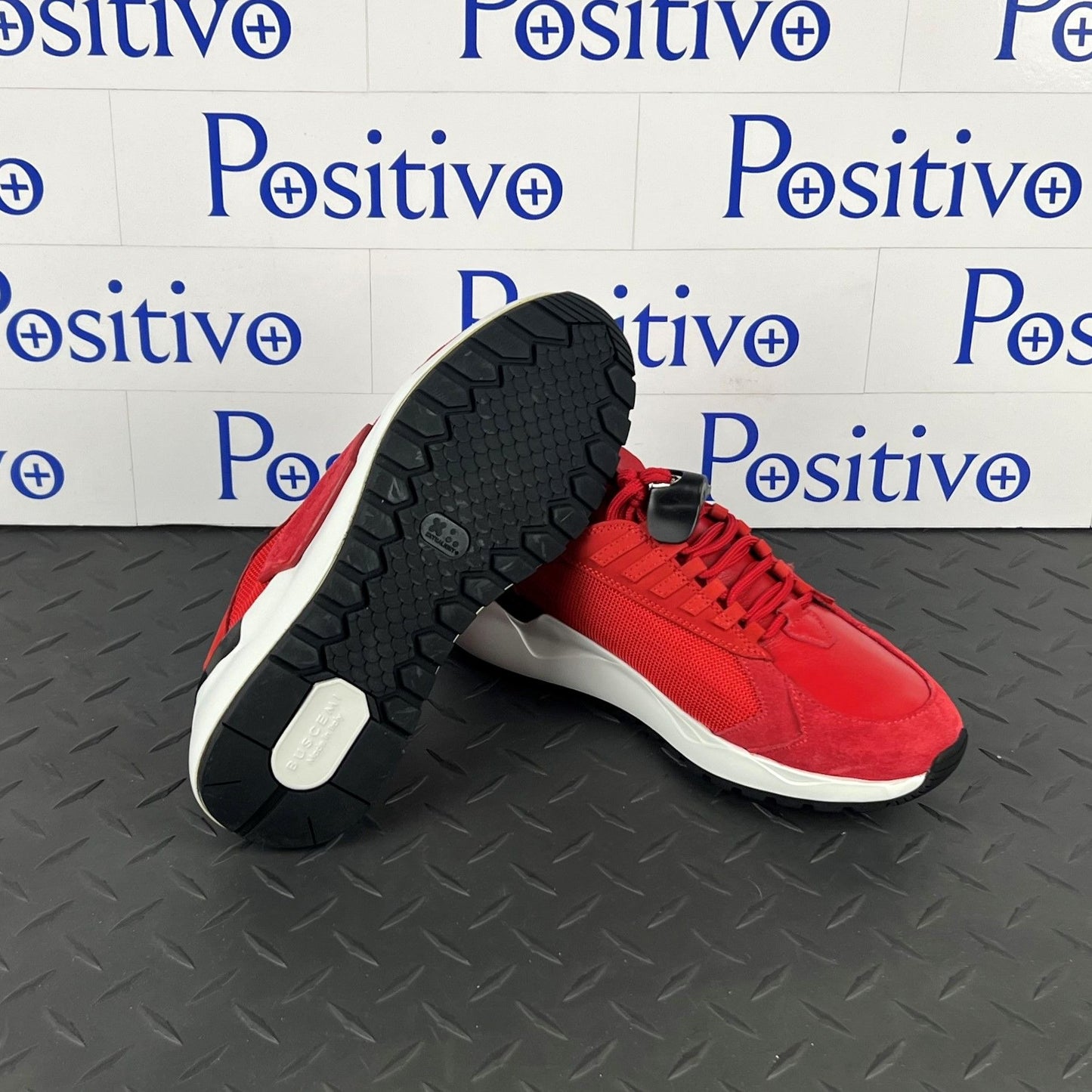 Buscemi Womens Run 2 Red Suede Sneakers SAMPLE | Positivo Clothing
