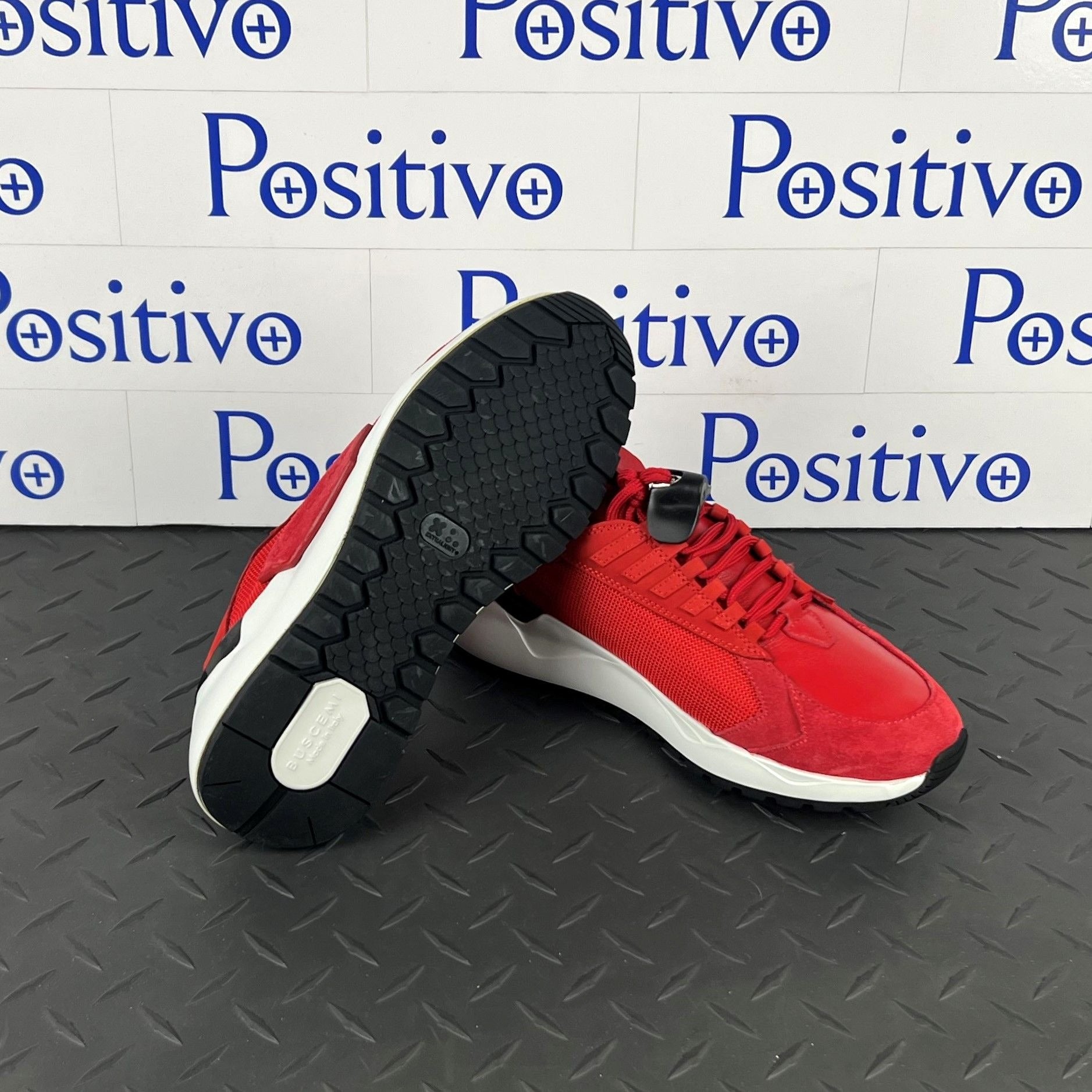 Buscemi Womens Run 2 Red Suede Sneakers SAMPLE | Positivo Clothing