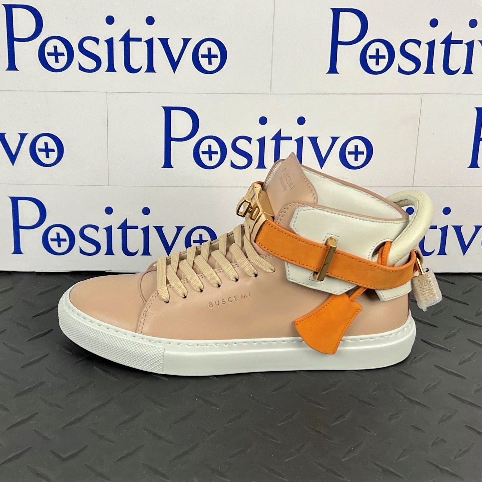 Buscemi Womens 100MM Nude Trio Leather Sneakers SAMPLE | Positivo Clothing