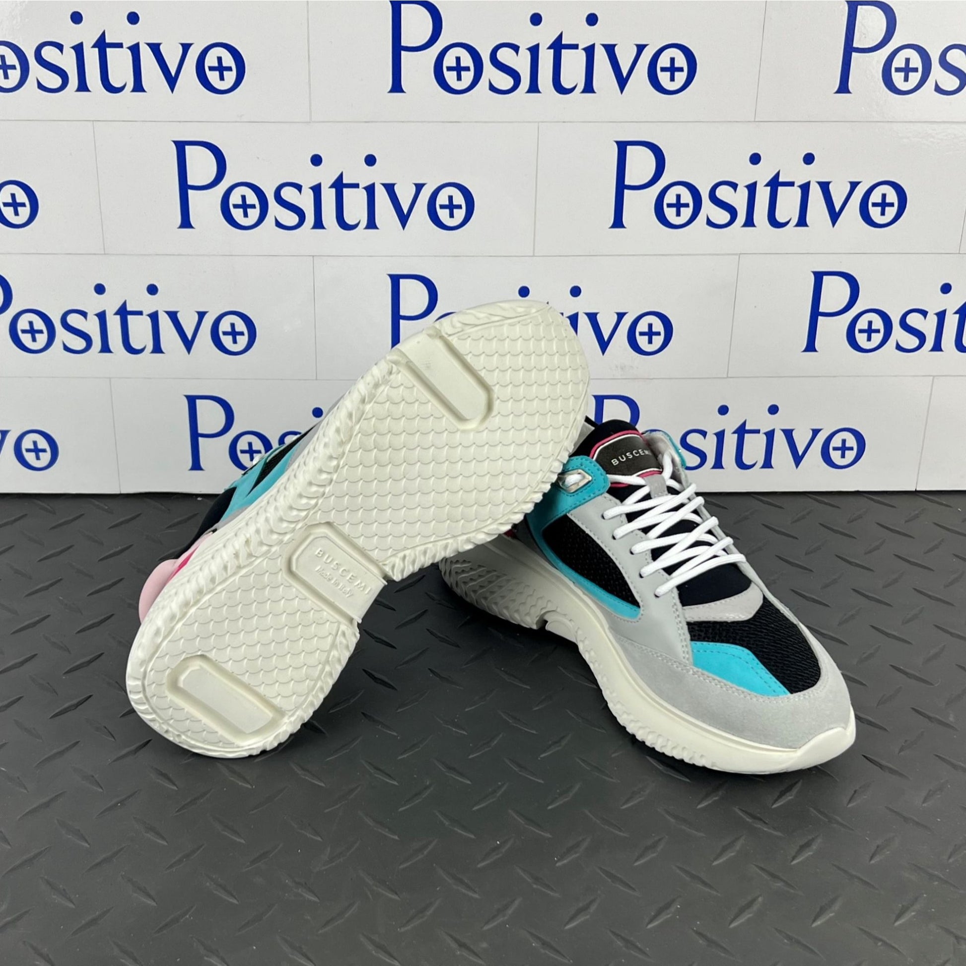 Buscemi Womens Veloce Grey Trio Leather Sneakers SAMPLE | Positivo Clothing