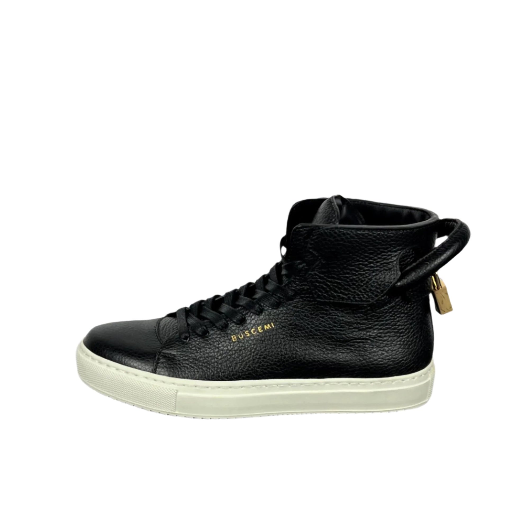 Buscemi Mens 125MM Black/White Leather Sneakers SAMPLE | Positivo Clothing