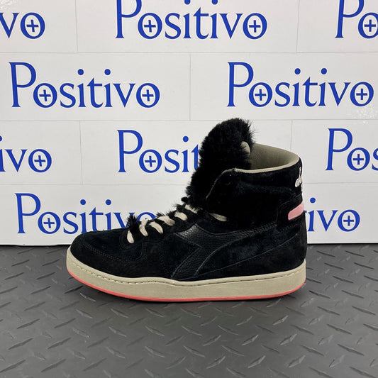 Diadora Womens Black Suede High Top Sneakers | Positivo Clothing
