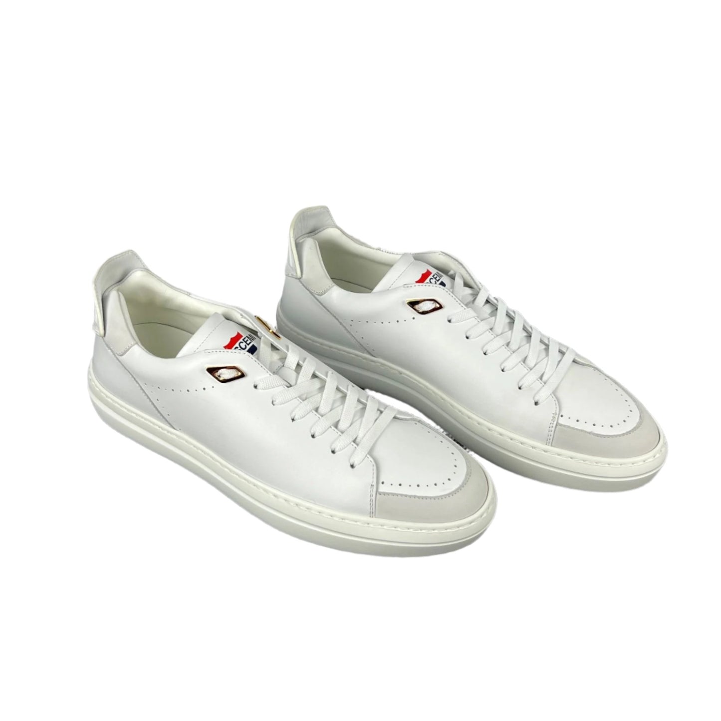 Buscemi Mens Uno Sport White Leather Sneakers SAMPLE | Positivo Clothing