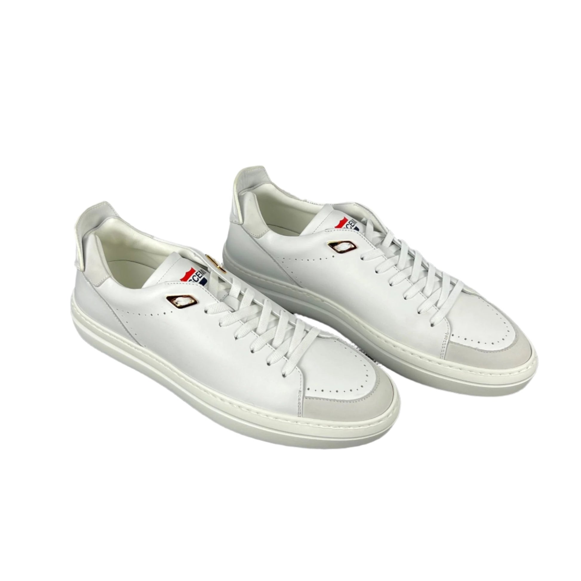 Buscemi Mens Uno Sport White Leather Sneakers SAMPLE | Positivo Clothing