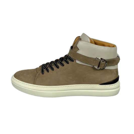 Buscemi Mens 100MM Sport Taupe Leather Sneakers SAMPLE | Positivo Clothing