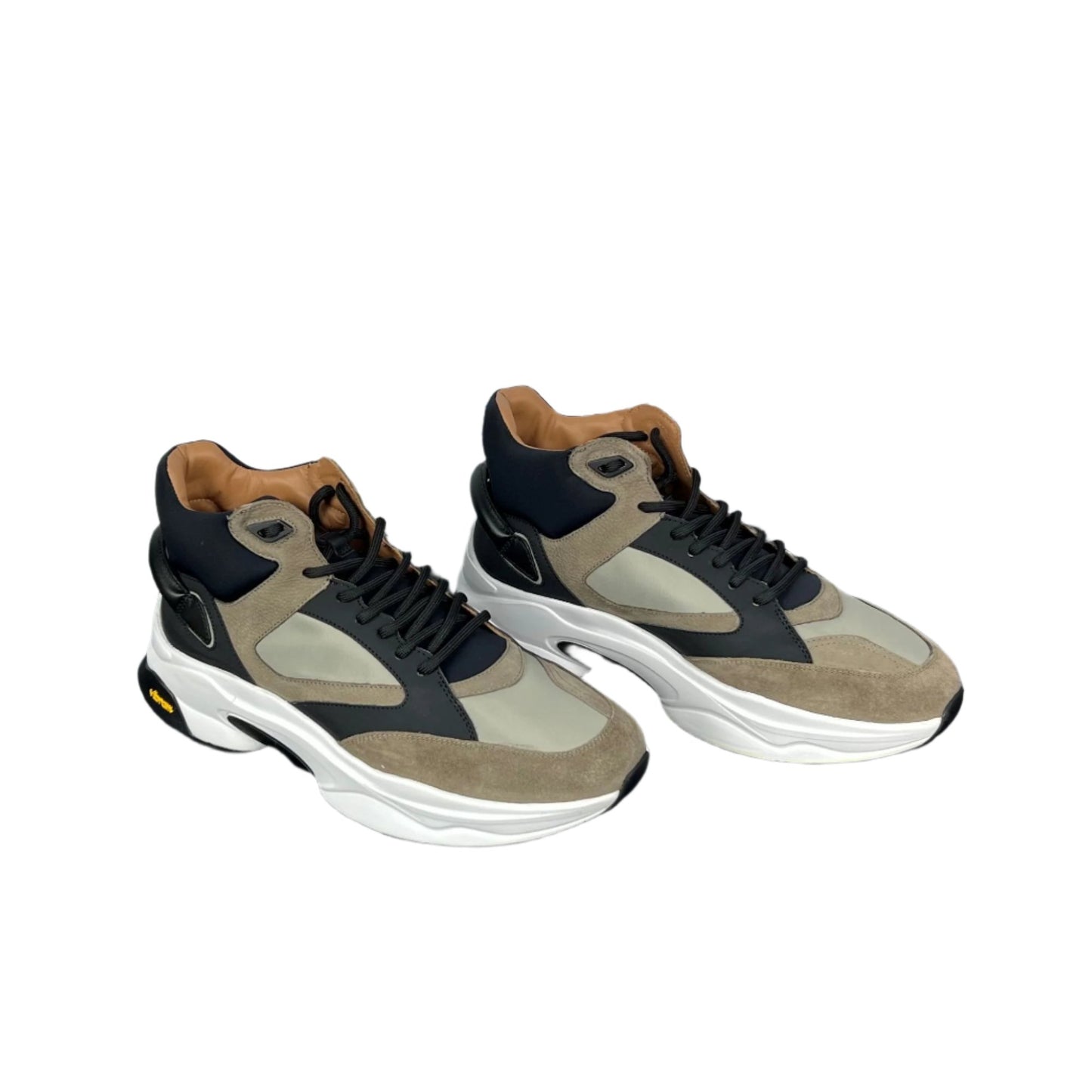 Buscemi Mens Veloce Mix Materials Multi Green Leather Sneakers | Positivo Clothing