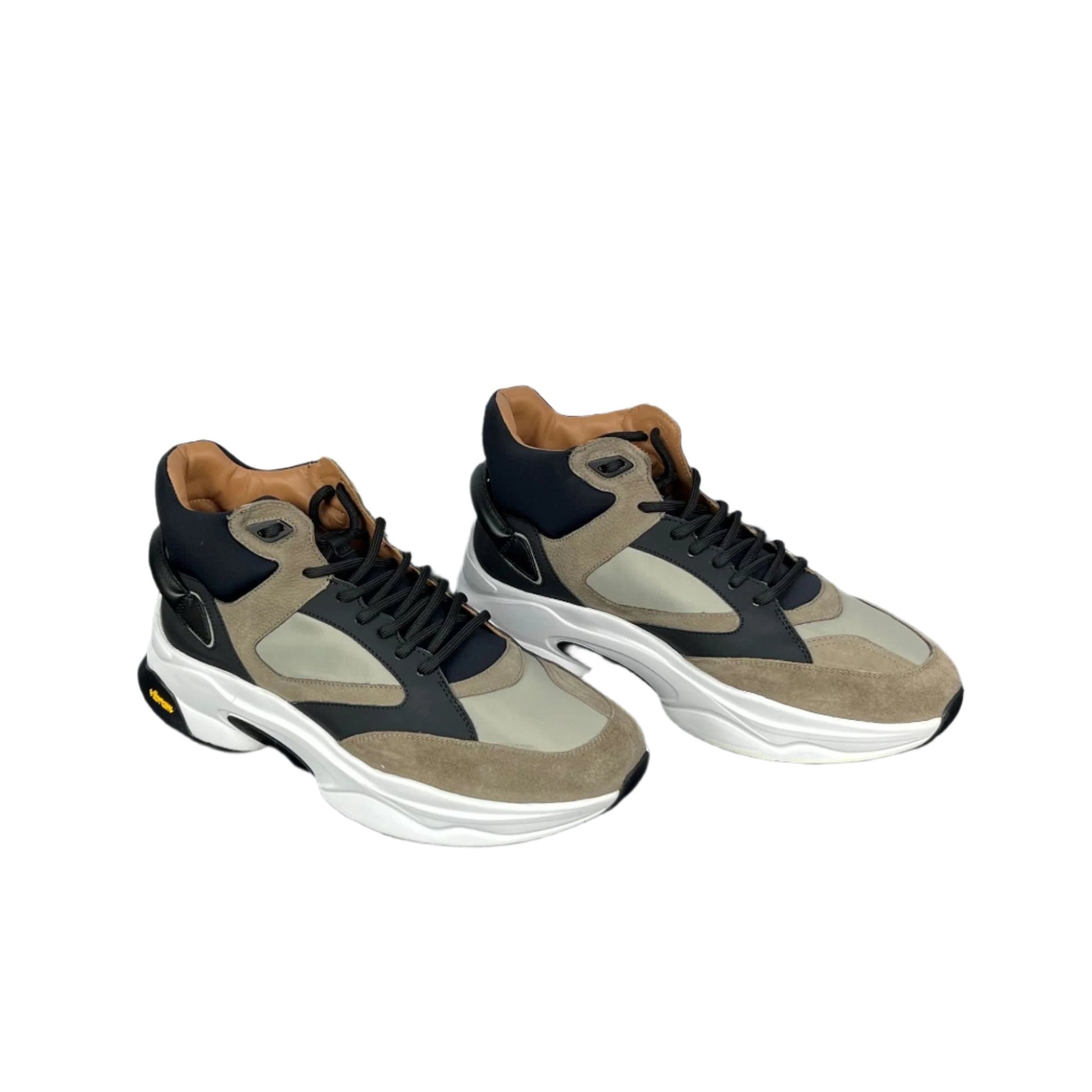 Buscemi Mens Veloce Mix Materials Multi Green Leather Sneakers | Positivo Clothing