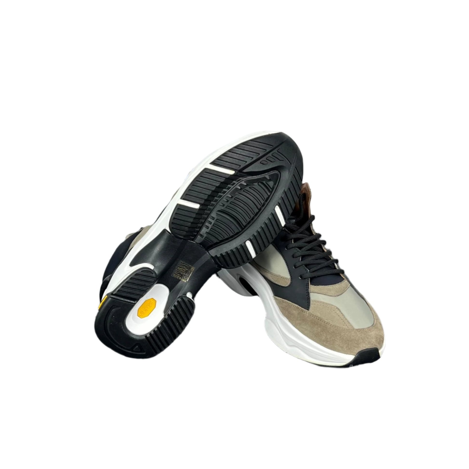 Buscemi Mens Veloce Mix Materials Multi Green Leather Sneakers | Positivo Clothing