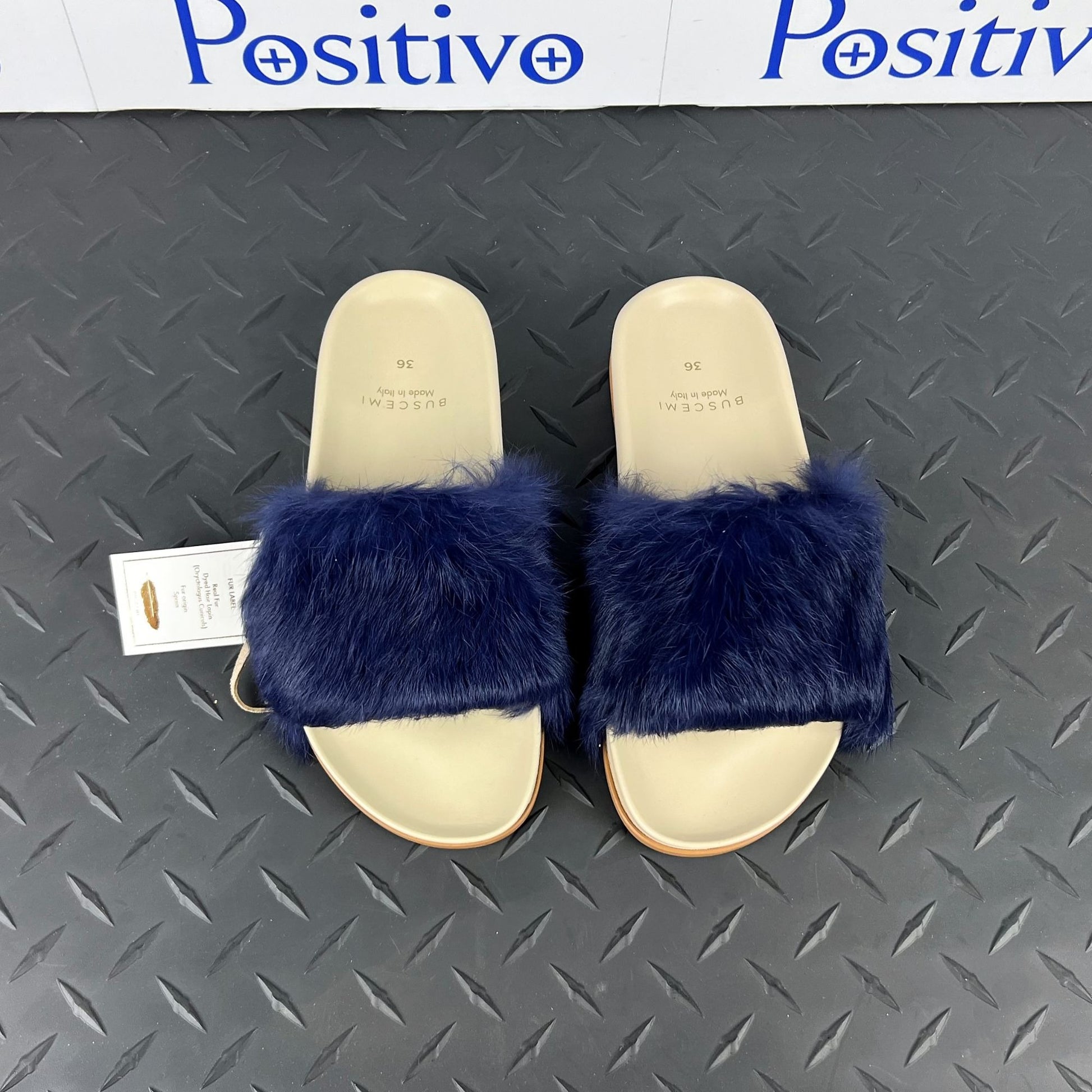 Buscemi Slide Fur Clot Purple Leather Slippers | Positivo Clothing
