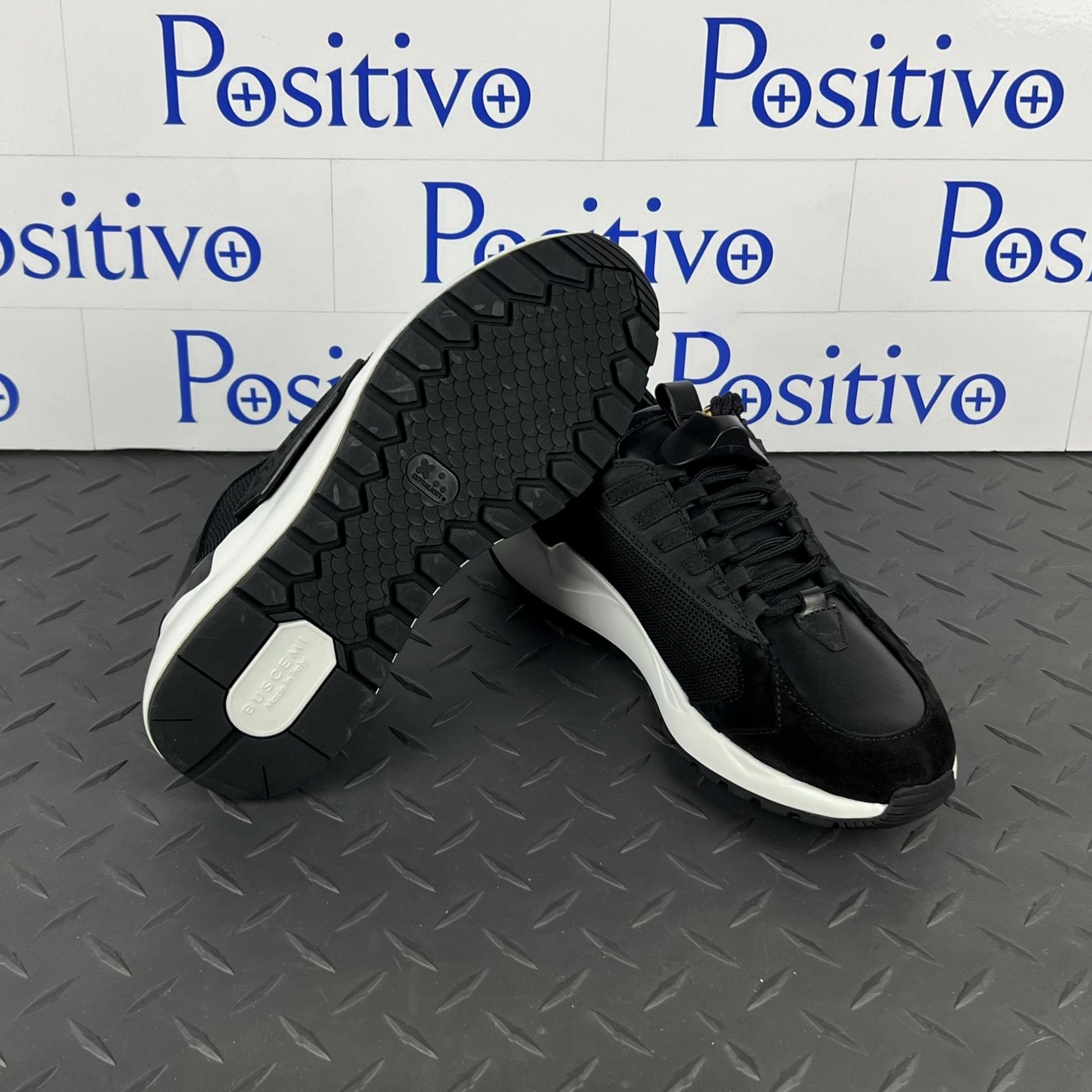 Buscemi Womens Run 2 Black Suede Sneakers SAMPLE | Positivo Clothing