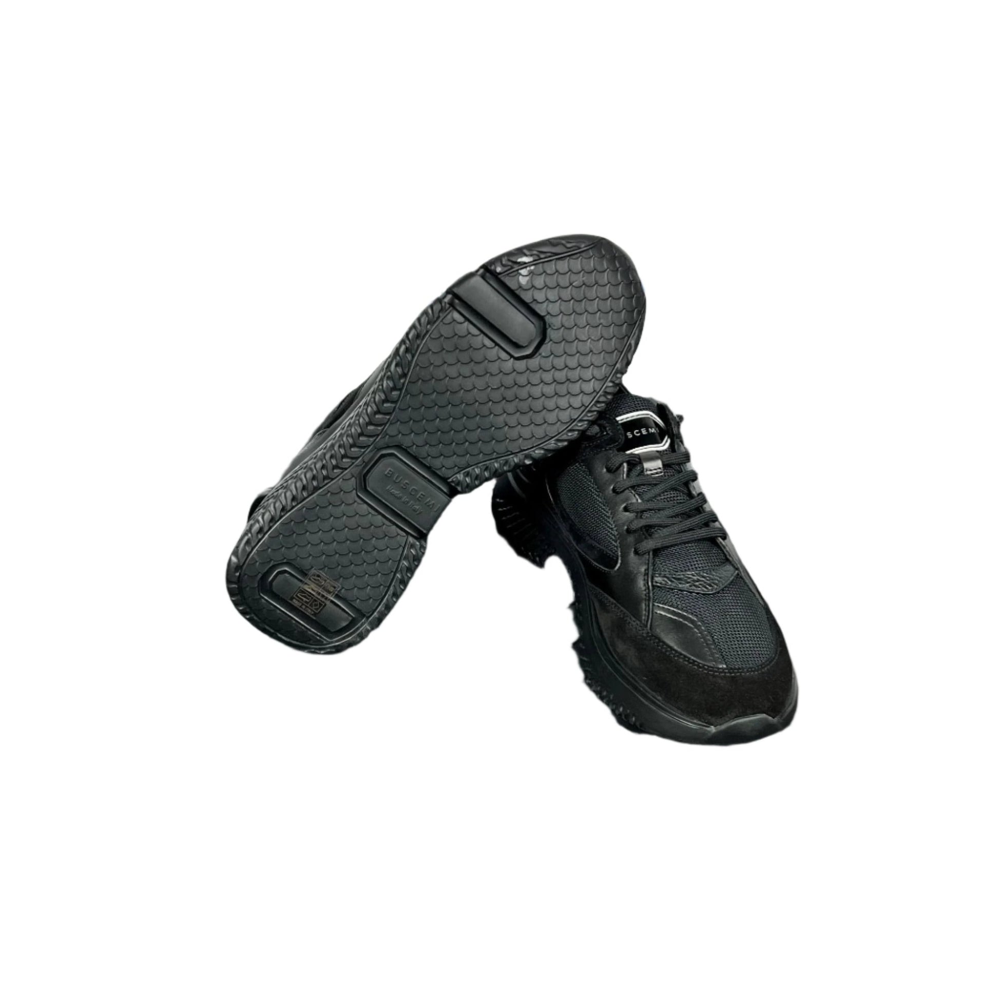 Buscemi Veloce Tonal Black Leather Sneakers | Positivo Clothing