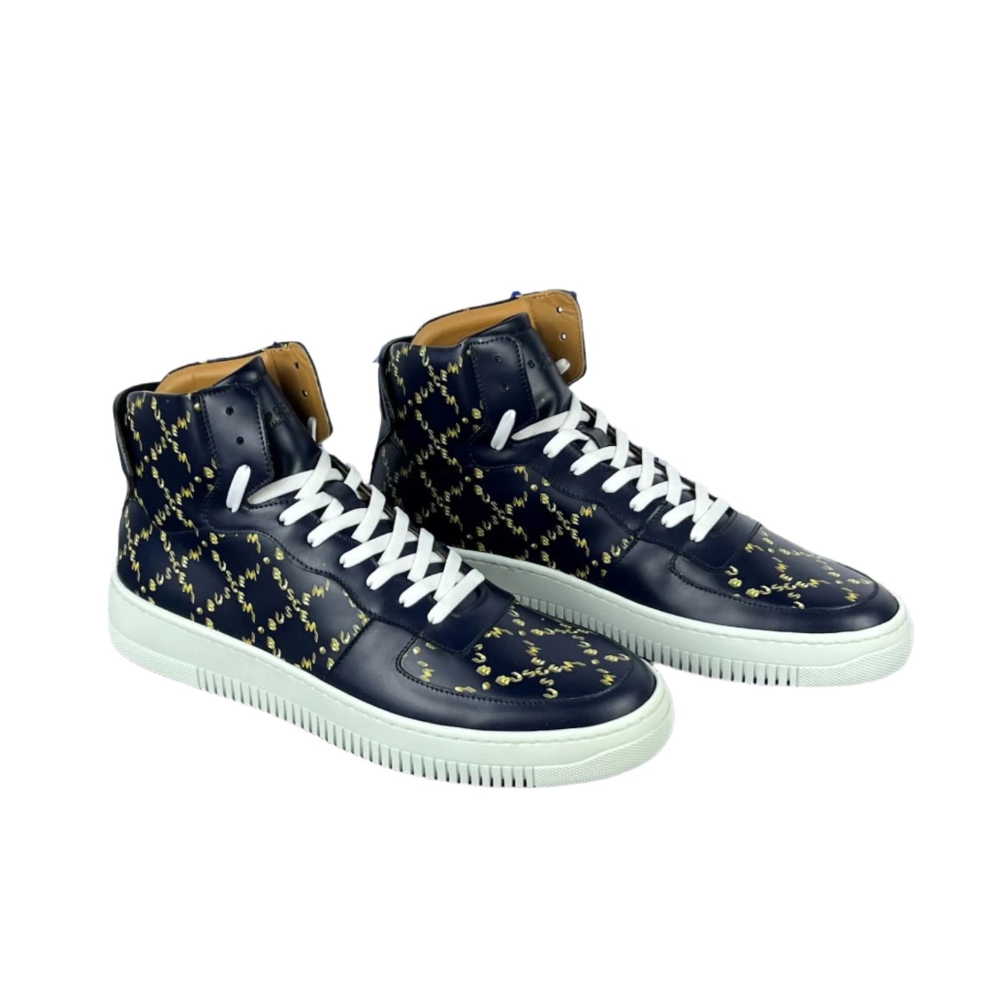Buscemi Mens Dome Mono Navy Leather Sneakers SAMPLE | Positivo Clothing