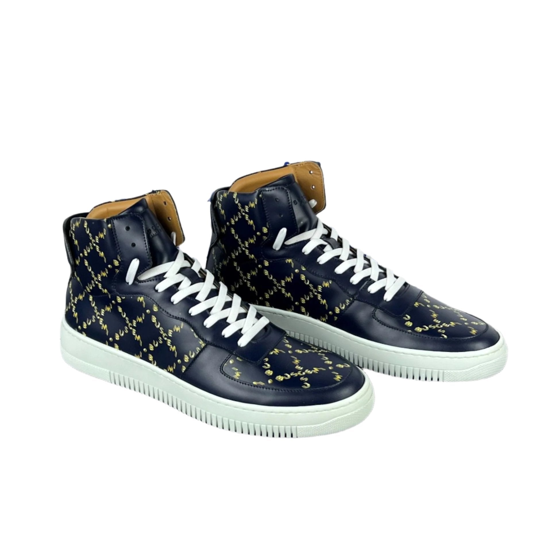 Buscemi Mens Dome Mono Navy Leather Sneakers SAMPLE | Positivo Clothing
