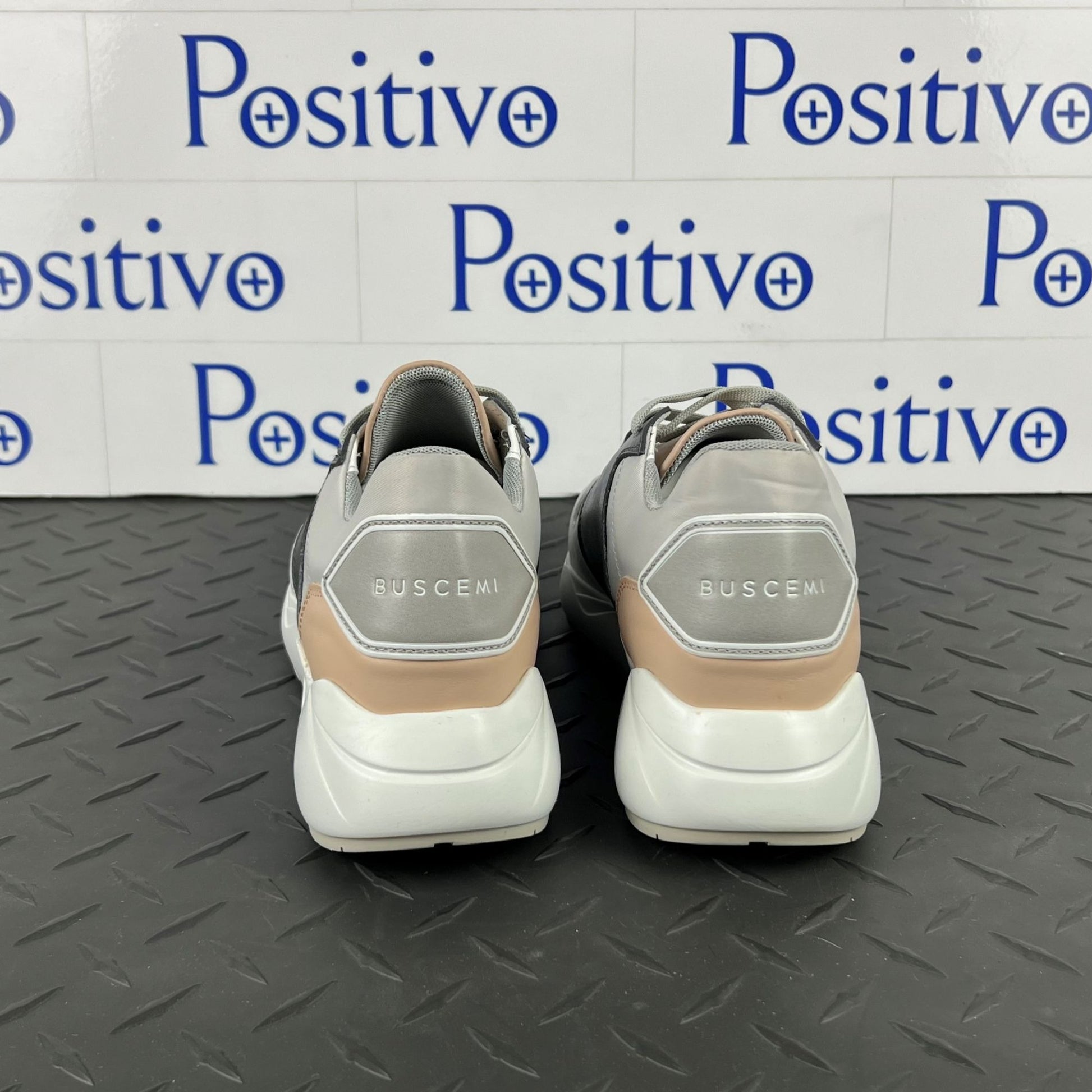 Buscemi Womens Ventura Grey/Pink Leather Sneakers SAMPLE | Positivo Clothing
