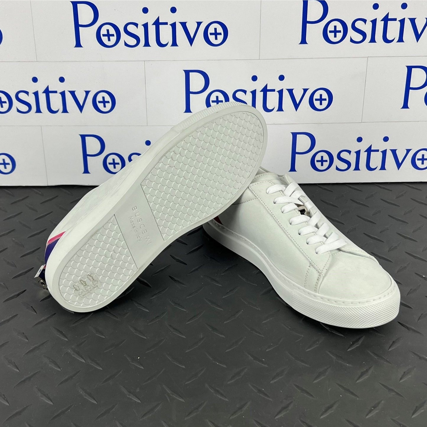 Buscemi Women's Tennis Lock Purple Trio Leather Sneakers SAMPLE