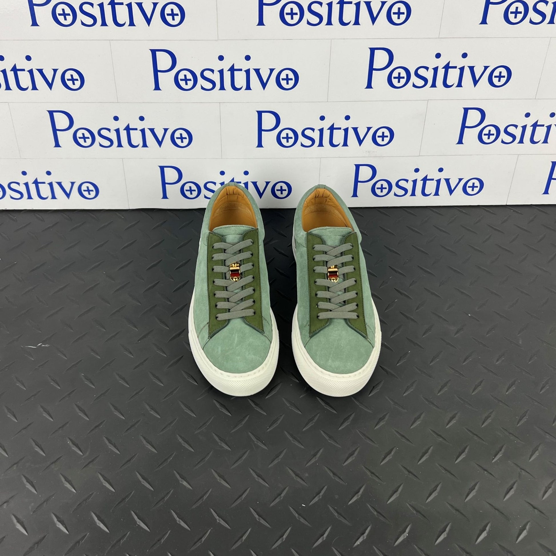 Buscemi Womens Tennis Lock Militare Leather Sneakers SAMPLE | Positivo Clothing