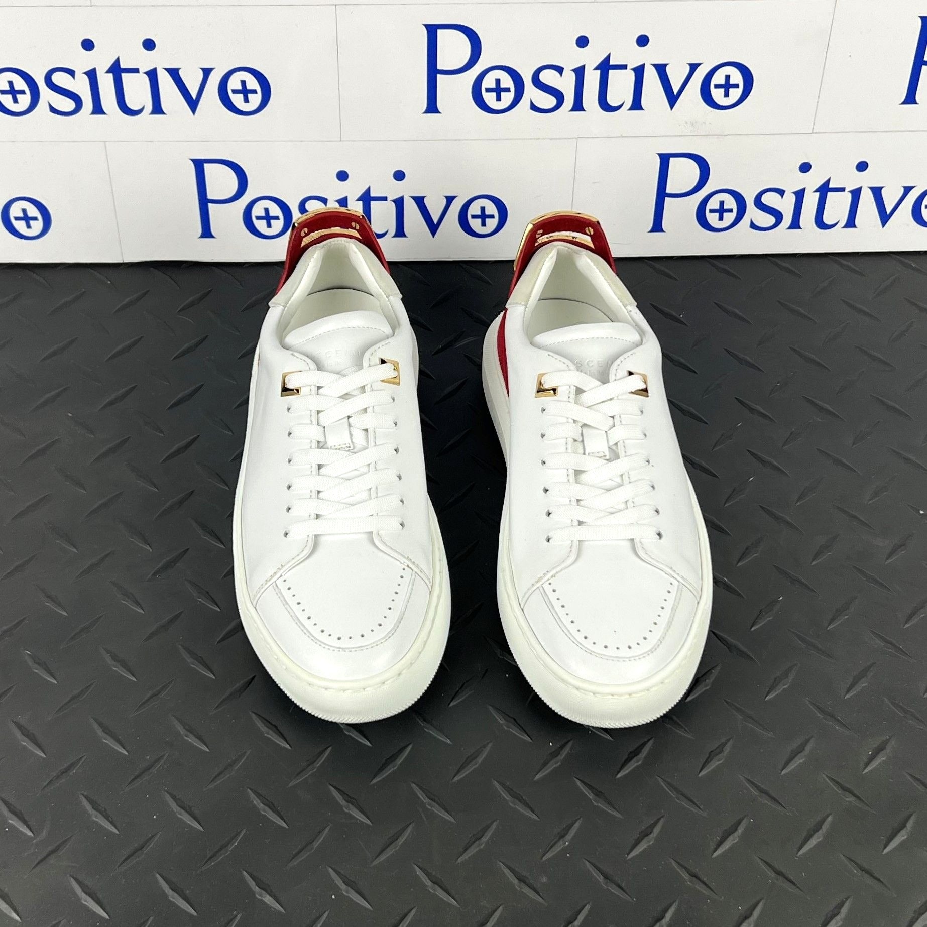 Buscemi Womens Uno Sport White/Ramino Leather Sneakers | Positivo Clothing