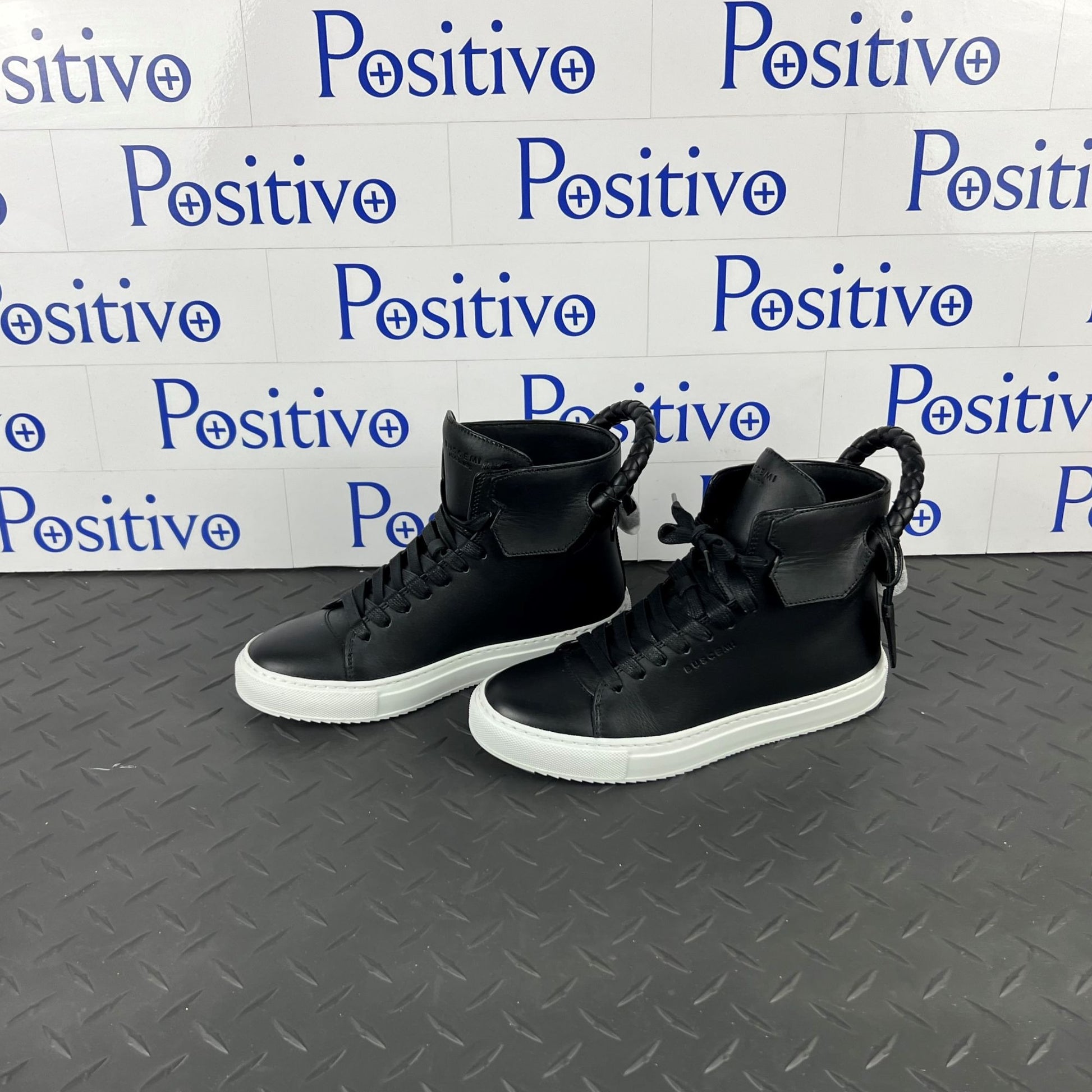 Buscemi Womens 125MM Weave Black Leather Sneakers SAMPLE | Positivo Clothing