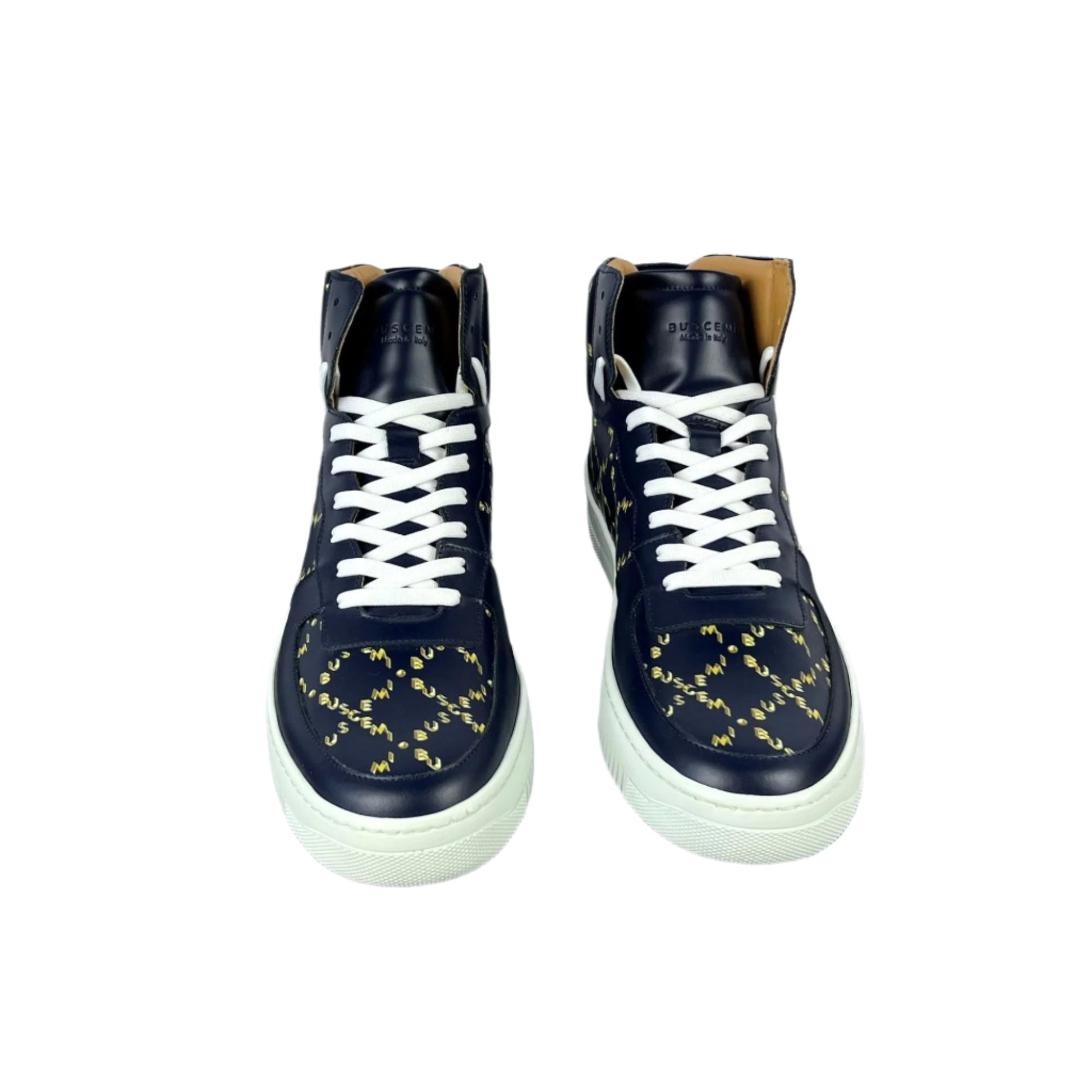 Buscemi Mens Dome Mono Navy Leather Sneakers SAMPLE | Positivo Clothing