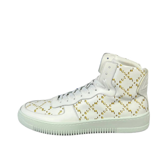 Buscemi Mens Dome Mono White Leather Sneakers SAMPLE | Positivo Clothing