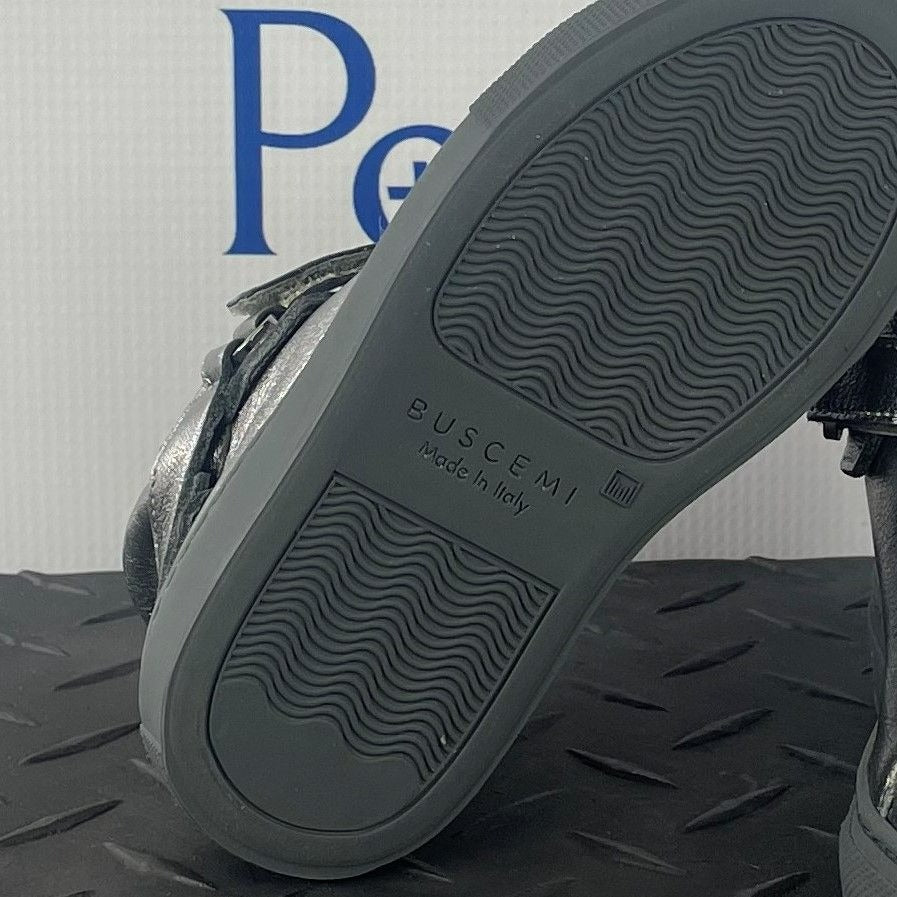 Buscemi 100MM Kid Metal Silver Leather Sneakers | Positivo Clothing