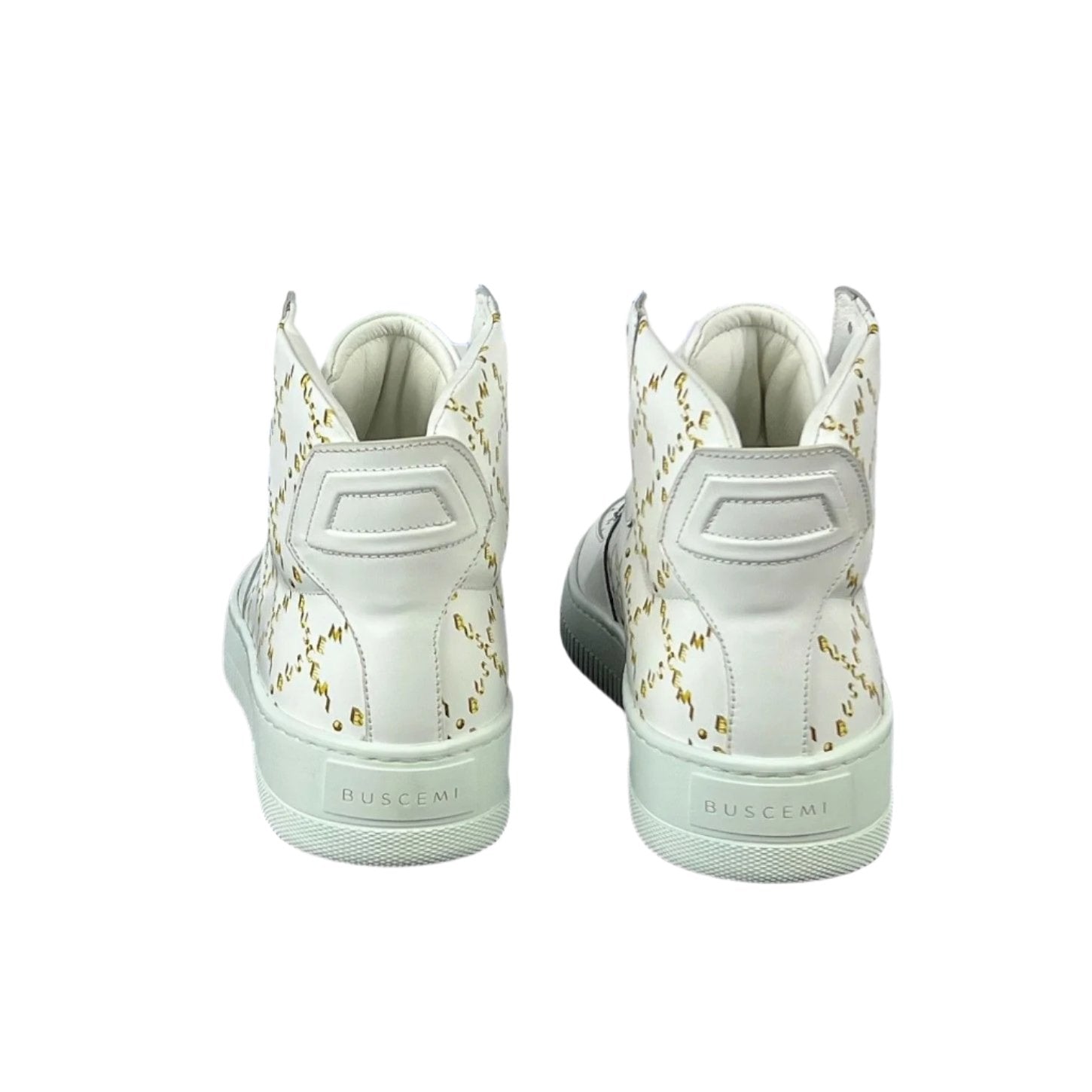 Buscemi Mens Dome Mono White Leather Sneakers SAMPLE | Positivo Clothing