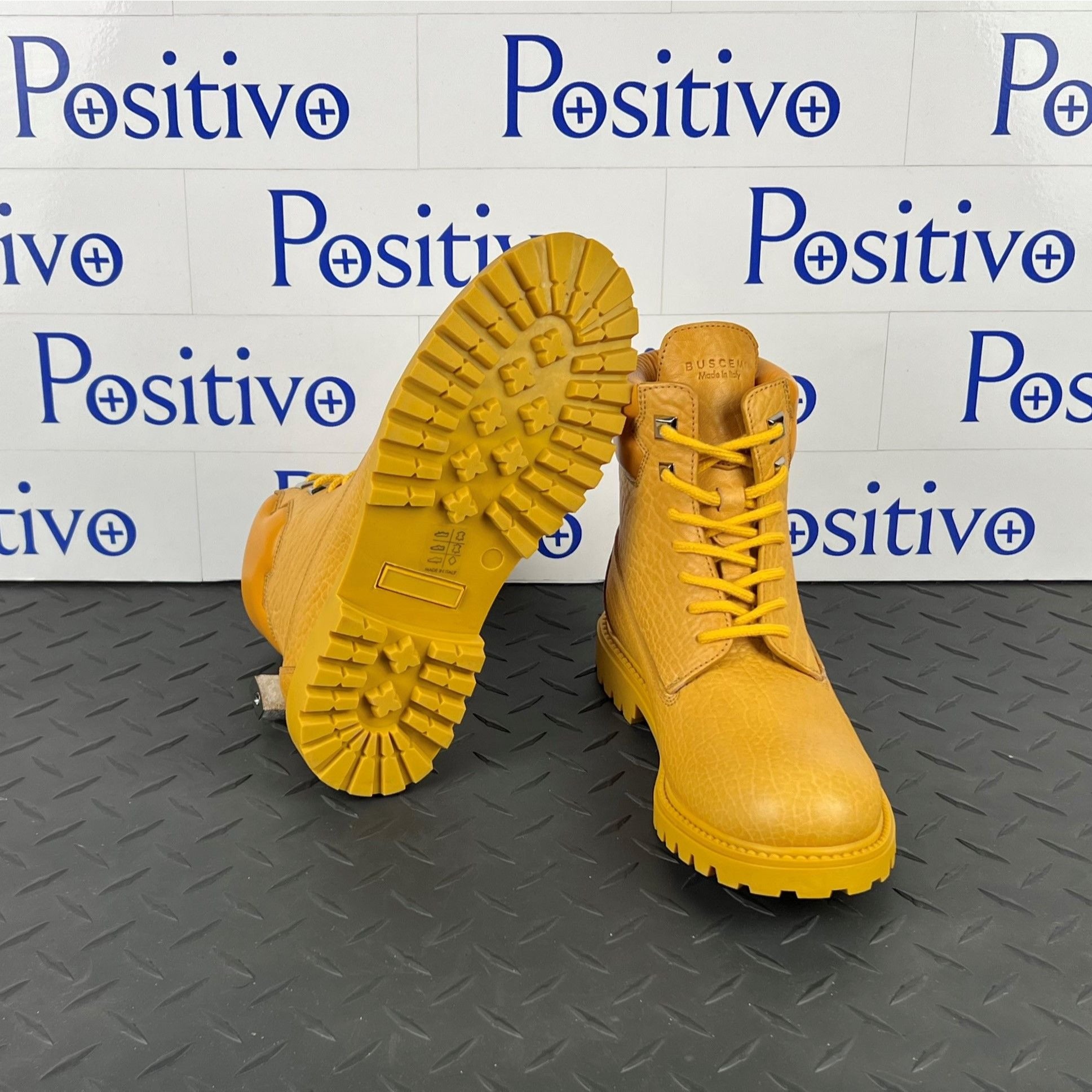 Buscemi Womens Site Boot Yellow Leather Boots SAMPLE | Positivo Clothing