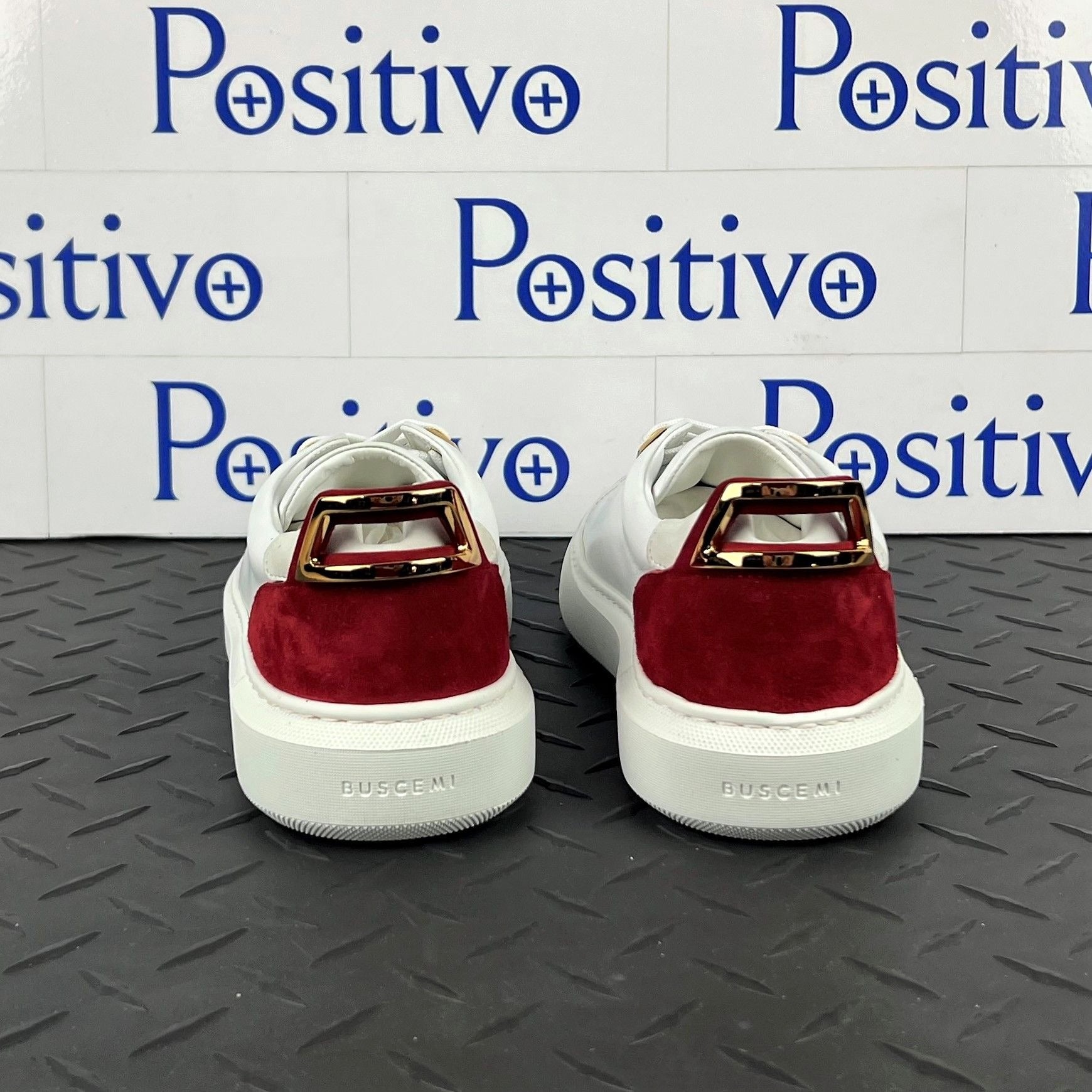 Buscemi Womens Uno Sport White/Ramino Leather Sneakers | Positivo Clothing