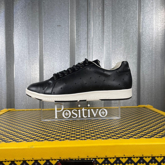 Paul Smith Rabbit Perf Black Leather Low Top Sneakers - Positivo Clothing